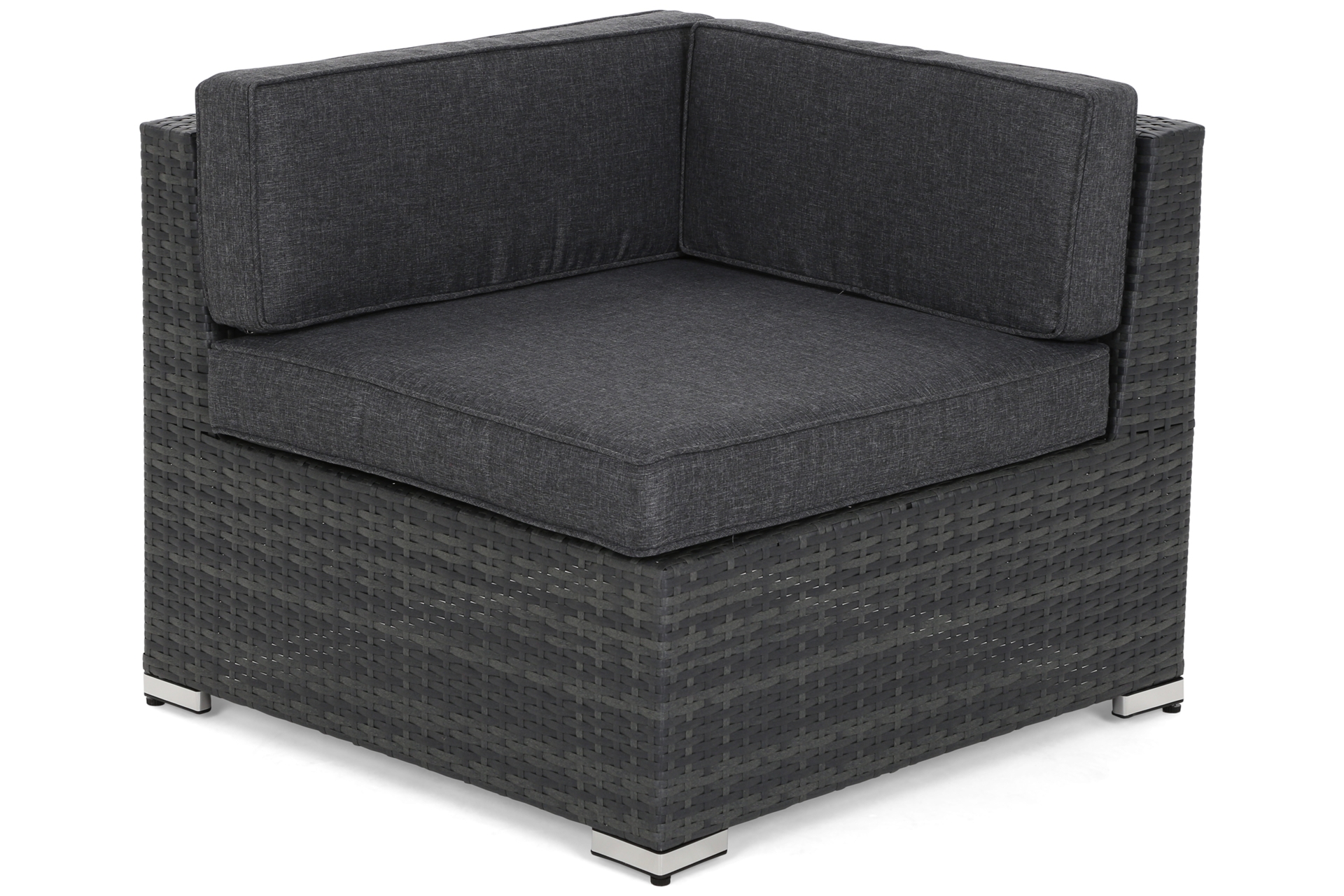 Narożnik modułowy z technorattanu Kansas Maxi Grey / Grey Melange - szary - dla 6 osób Narożnik modułowy z technorattanu Kansas Maxi Grey / Grey Melange