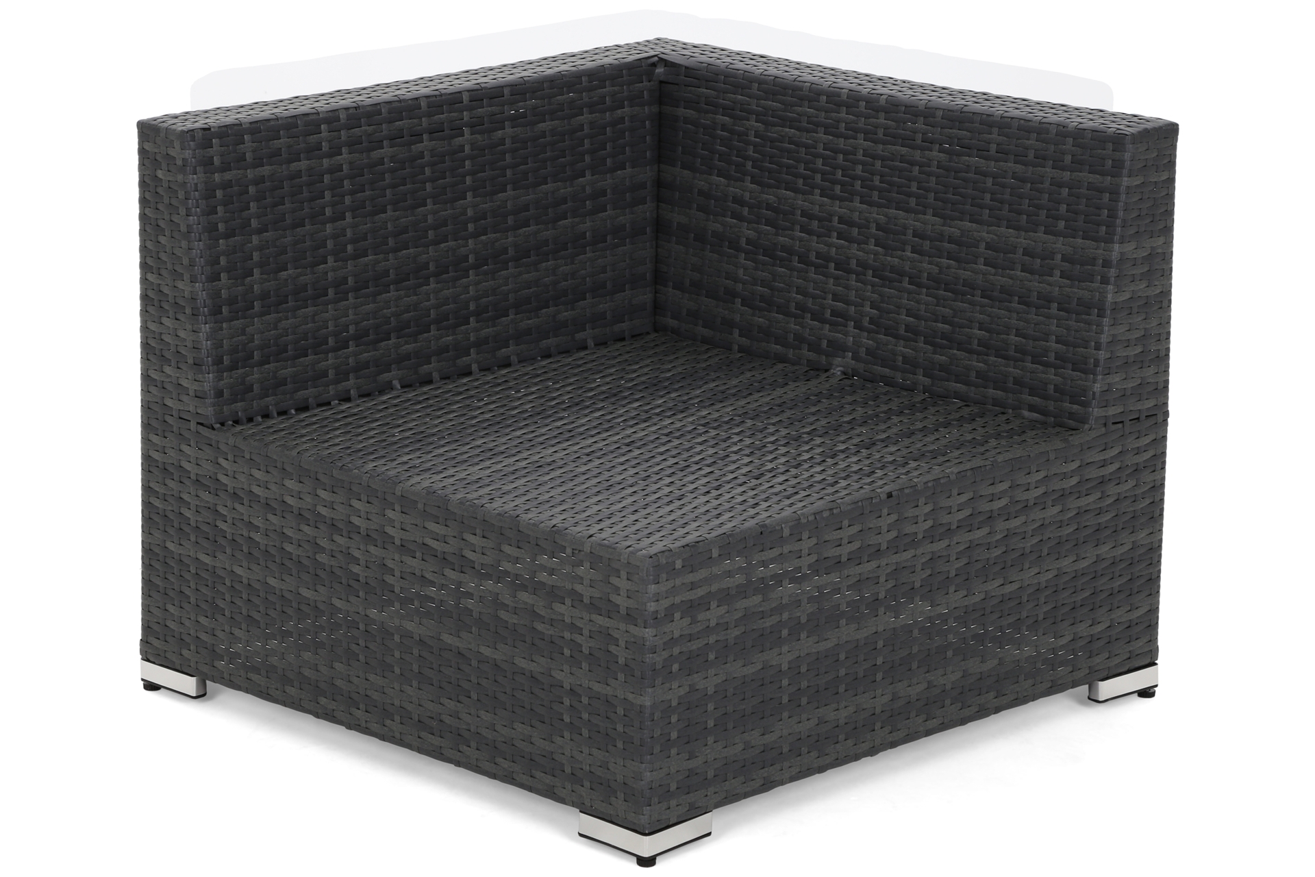 Narożnik modułowy z technorattanu Kansas Maxi Grey / Grey Melange - szary - dla 6 osób Narożnik modułowy z technorattanu Kansas Maxi Grey / Grey Melange