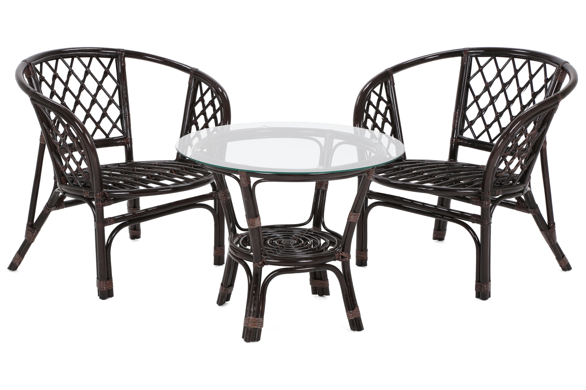 Komplet rattanowych mebli ogrodowych - idealnych na balkon i taras Meble ogrodowe rattanowe Bahama Brown / Cappuccino 2+1