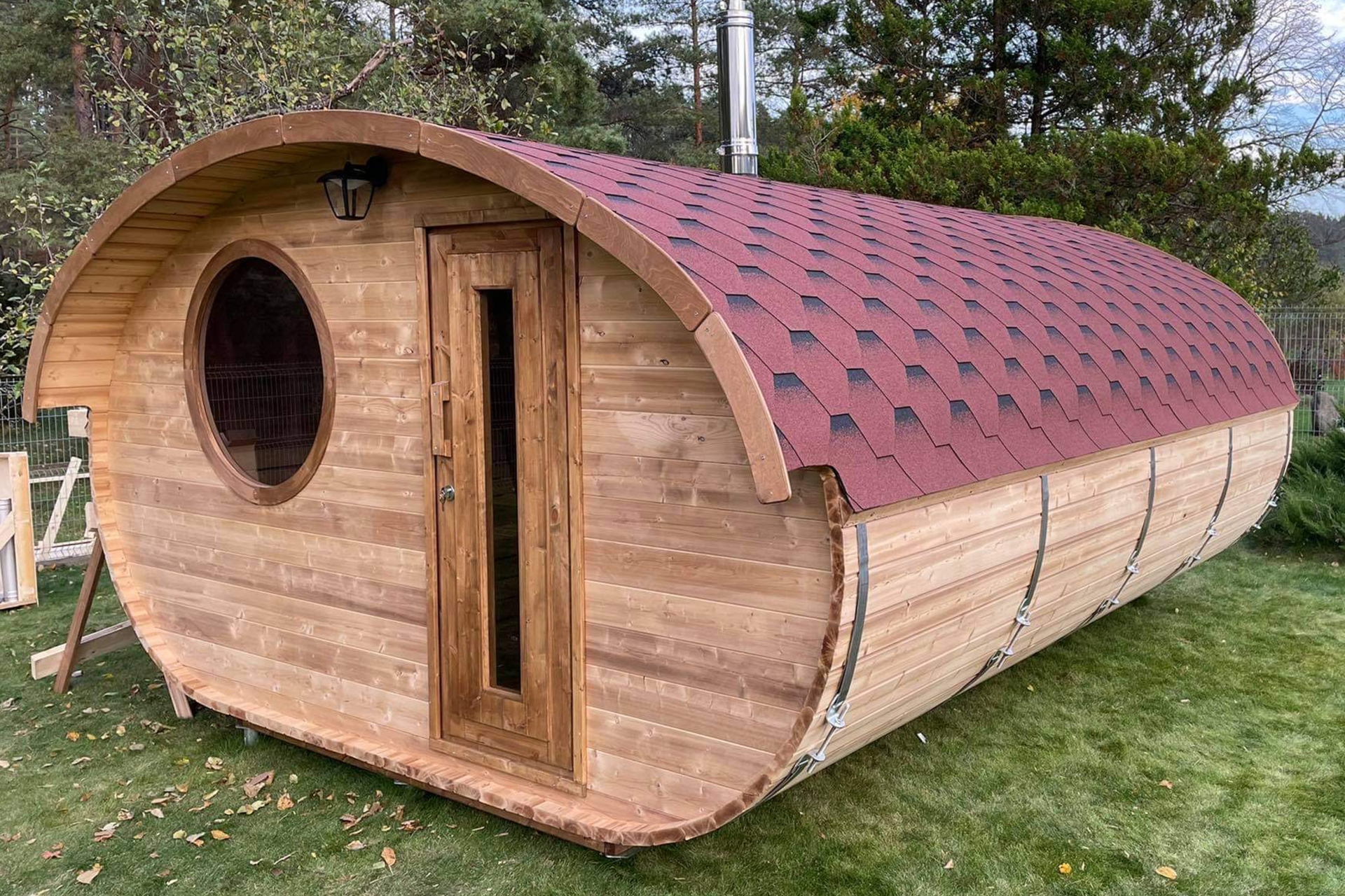 Sauna fińska zewnętrzna Hobbit Large CLT 500 x 400 cm