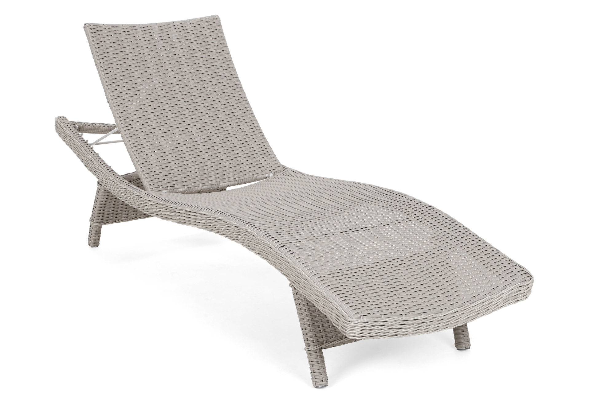 Zestaw leżaków ogrodowych z technorattanu Marbella White / Grey ze stolikiem