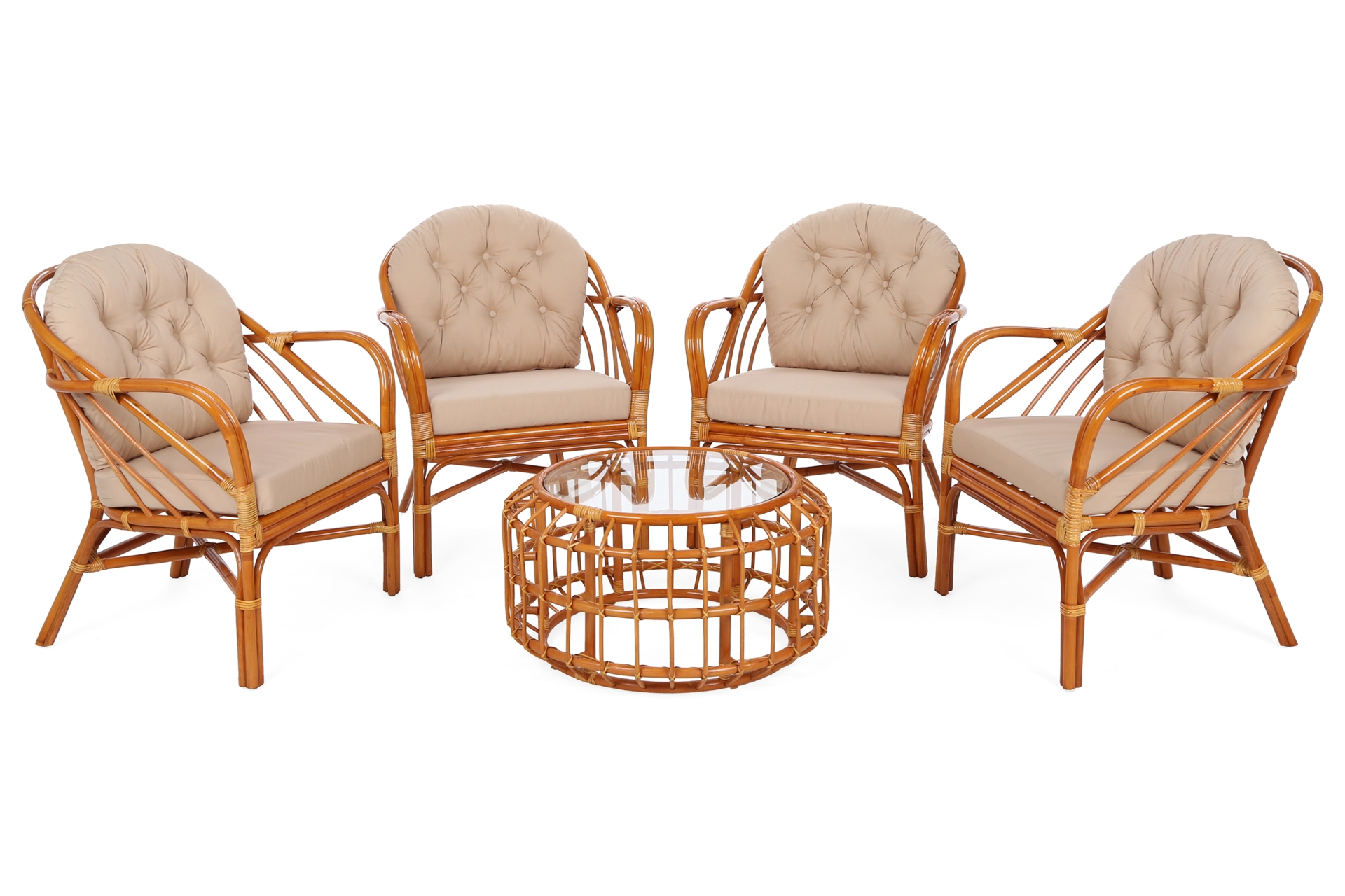 Meble ogrodowe rattanowe Panama Orange / Latte 4+1