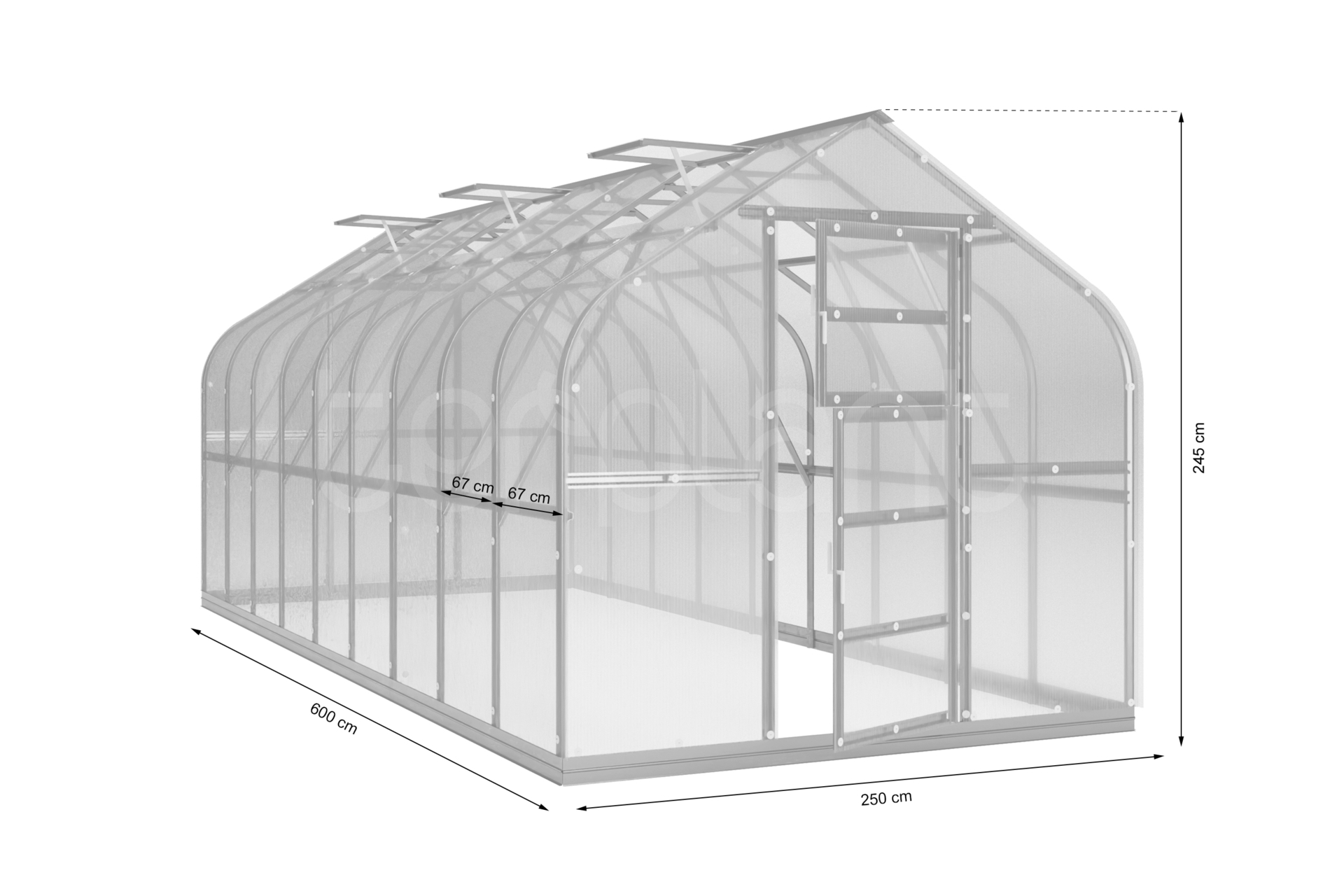 Szklarnia ogrodowa z poliwęglanu Terplant Pro 2,5x6 m