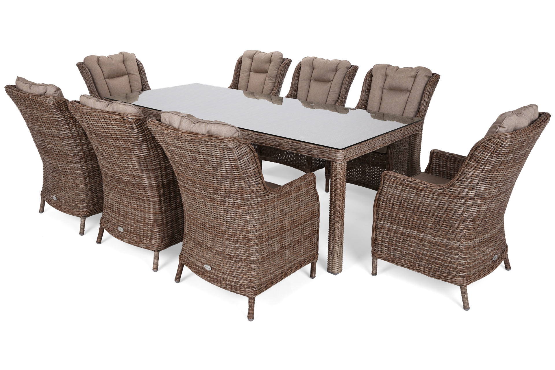 Meble ogrodowe technorattanowe Bristol 230 cm Ginger / Brown Melange - rude - 230 cm Meble ogrodowe technorattanowe Bristol 230 cm Ginger / Brown Melange 8+1