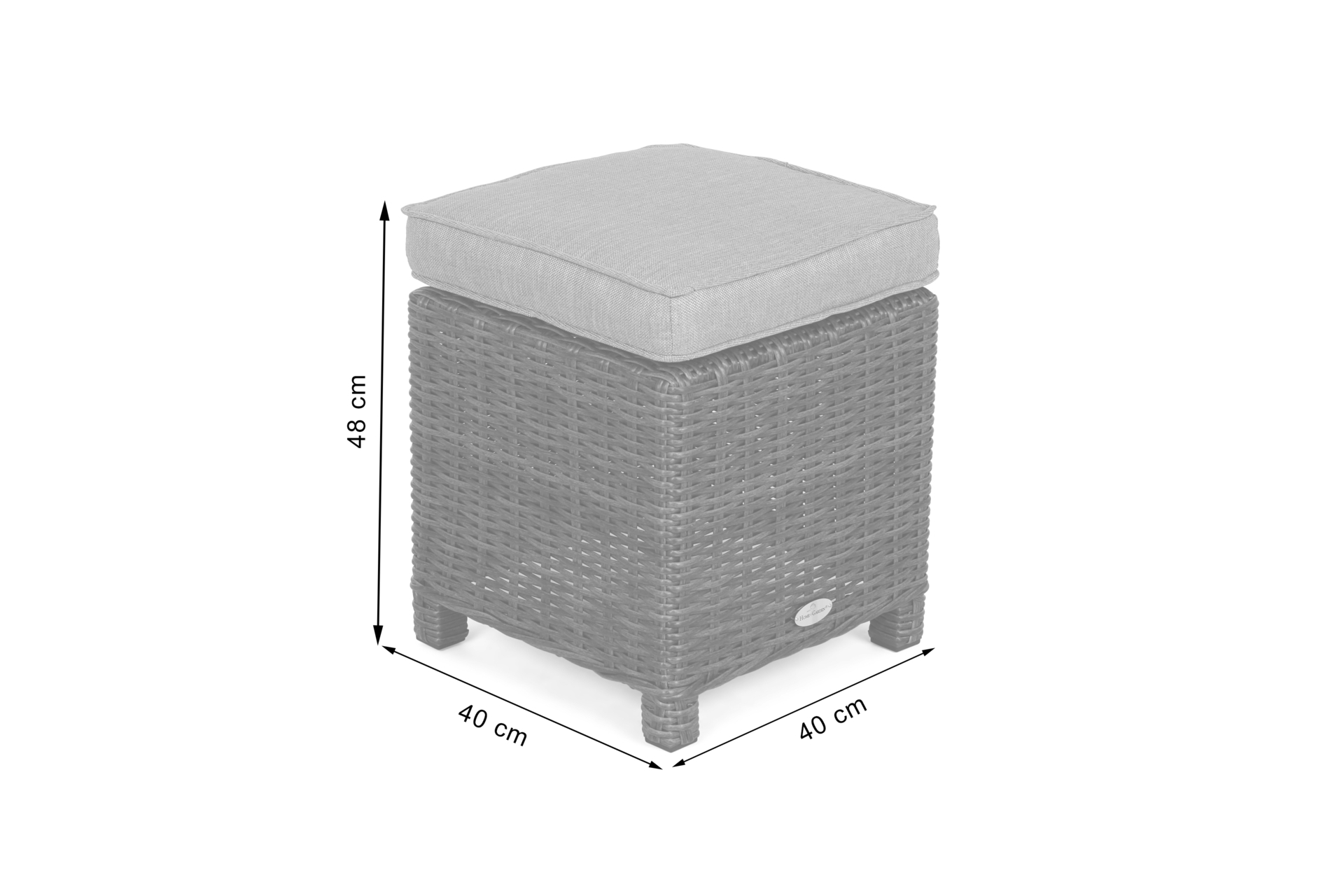 Puf ogrodowy technorattanowy California White / Grey