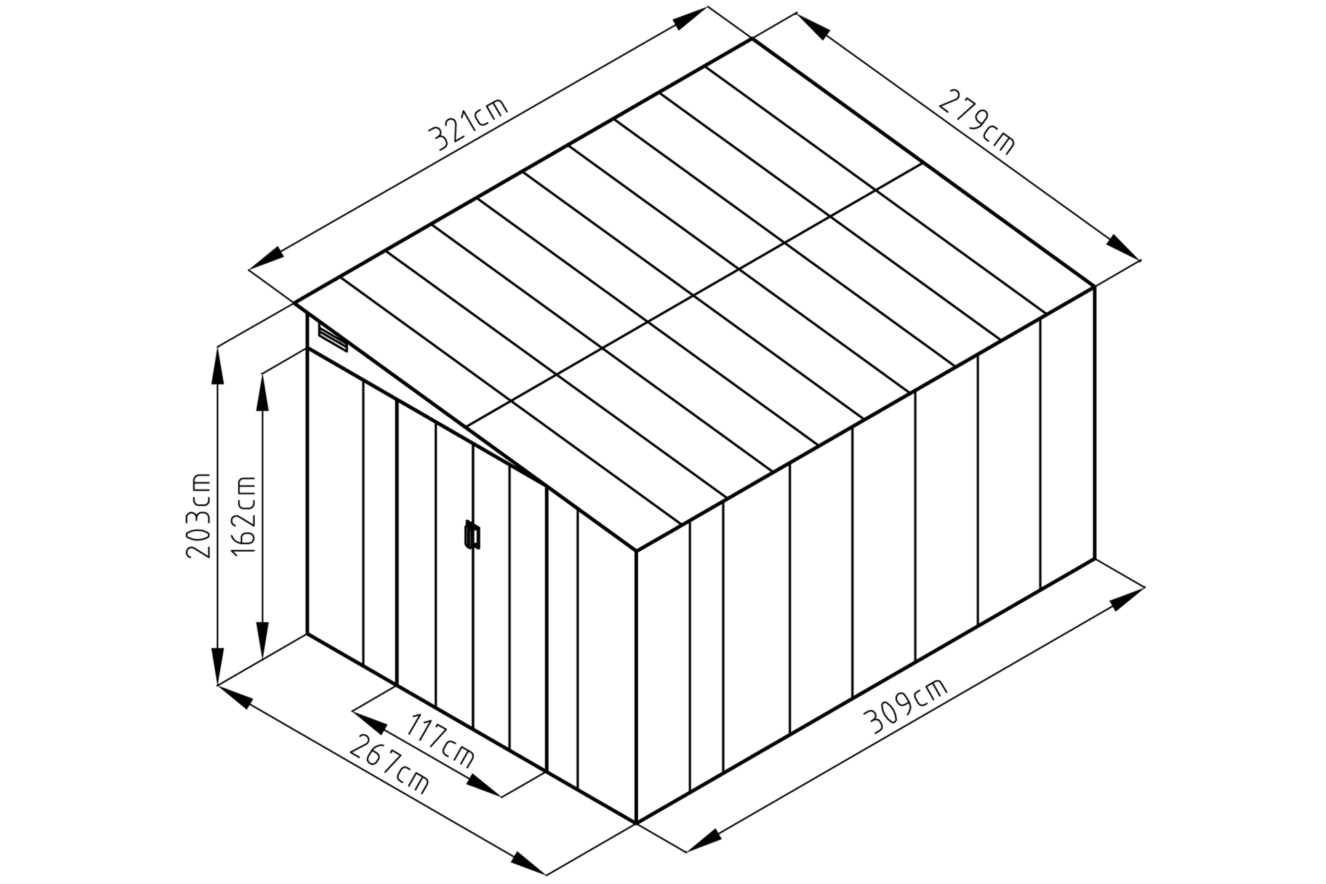 Domek narzędziowy Helsinki 279 x 321 cm Grey