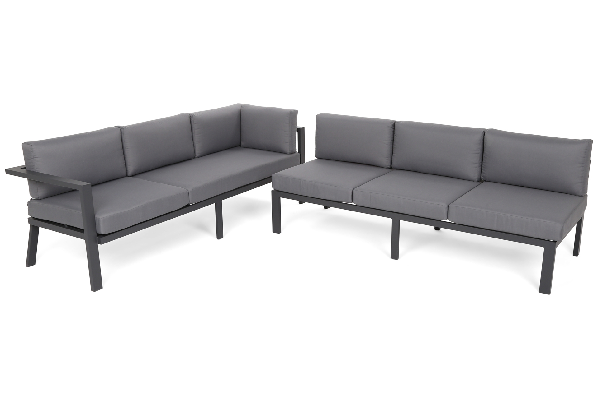 Narożne meble ogrodowe aluminiowe Miami Grey / Window Grey