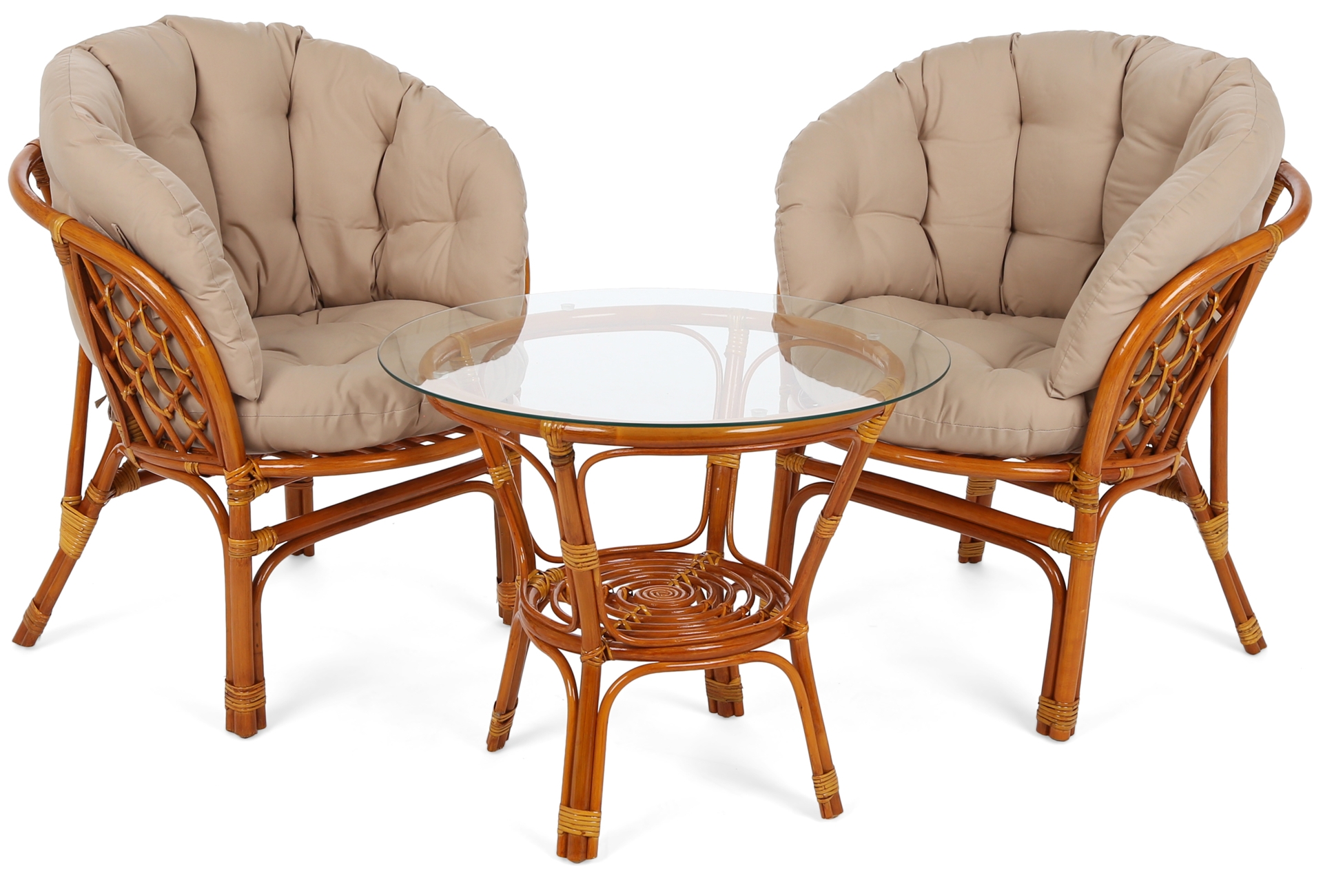 Meble ogrodowe rattanowe Bahama Orange / Latte 2+1