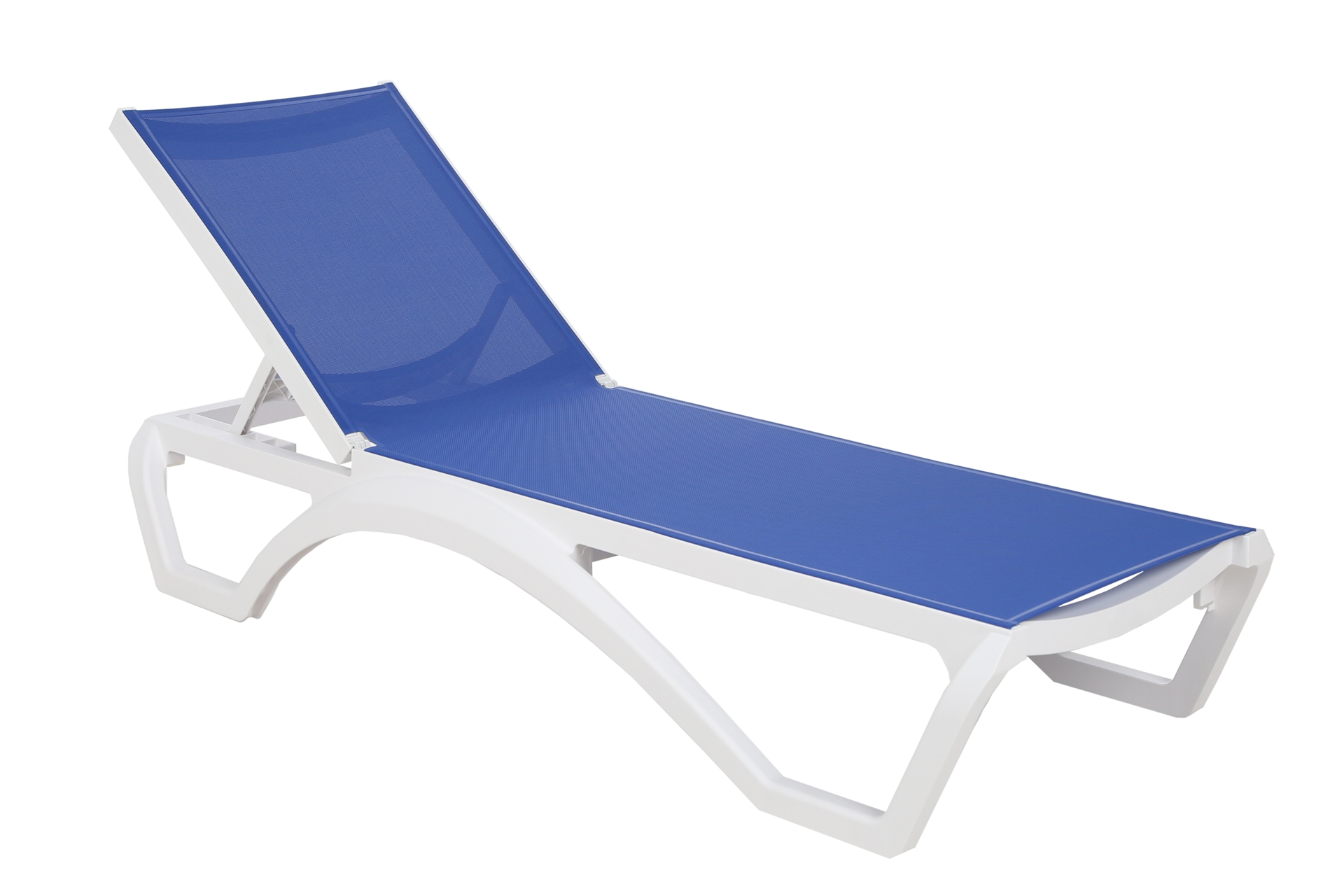Leżak ogrodowy Monako White / Blue