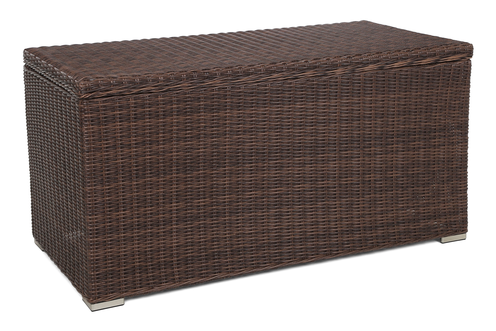 Skrzynia ogrodowa technorattanowa Lorca - brązowa - duża - meble ogrodowe Skrzynia ogrodowa Lorca Brown Mat