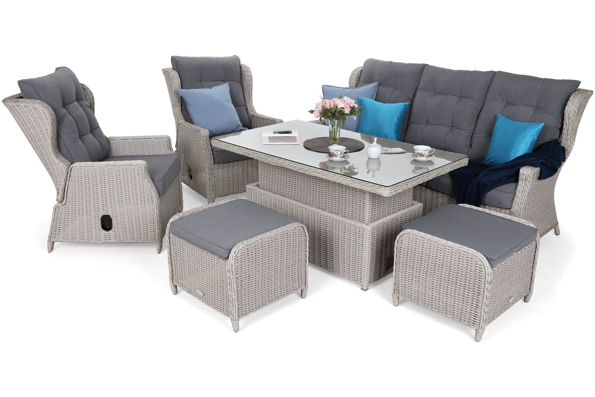 Meble ogrodowe technorattanowe Memfis White / Grey