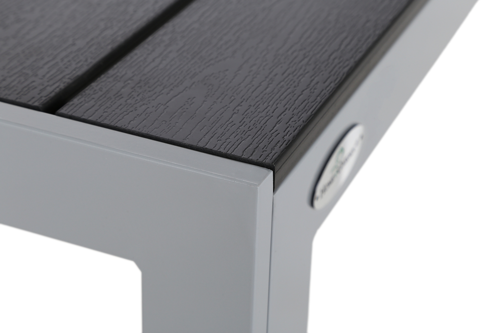 Meble ogrodowe aluminiowe IBIZA czarne z srebrnym stelażem Meble ogrodowe aluminiowe Ibiza 150 cm Silver / Black 6+1