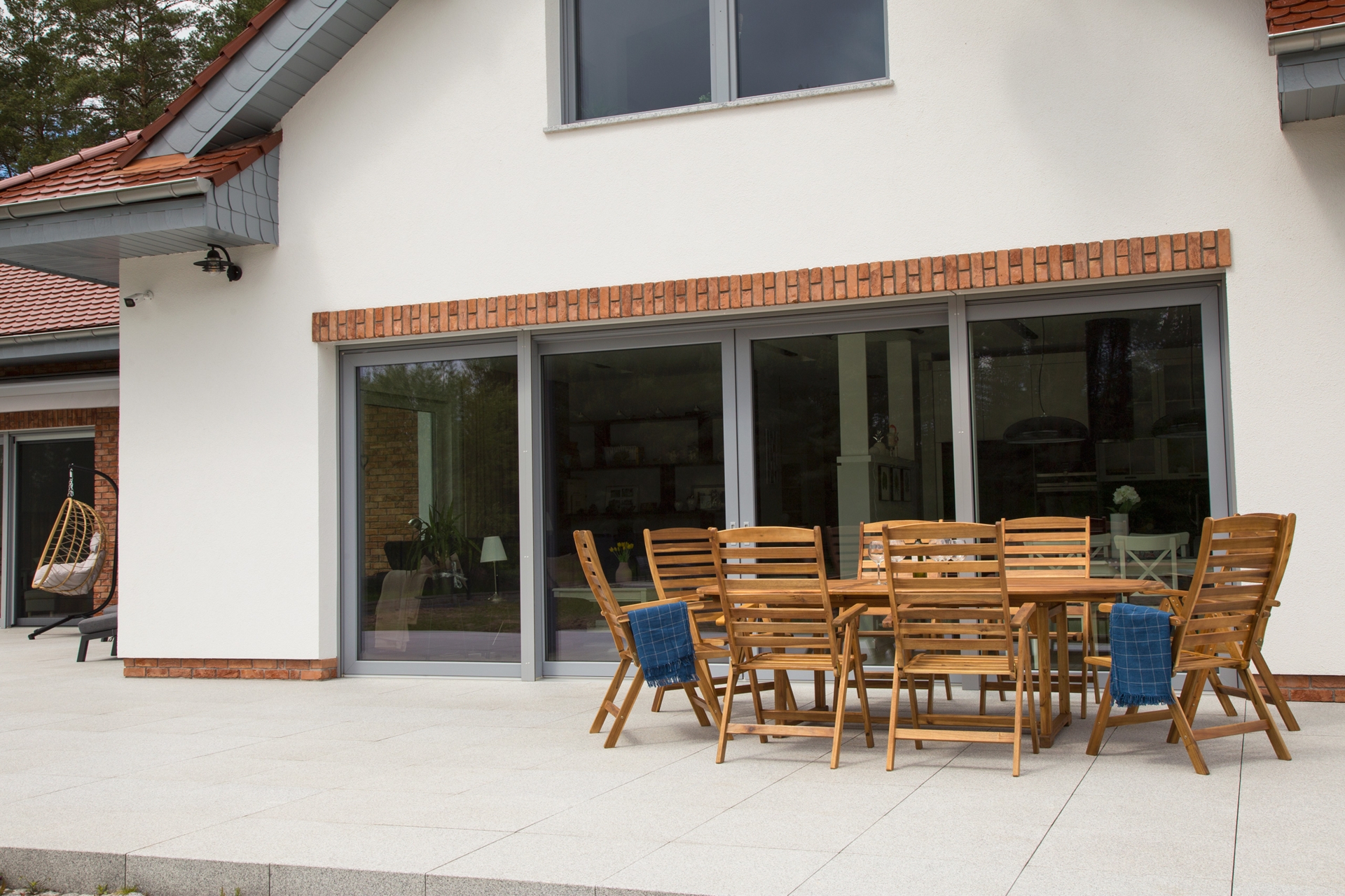 Meble ogrodowe drewniane Akacja Oval 165+60+60 cm 10+1