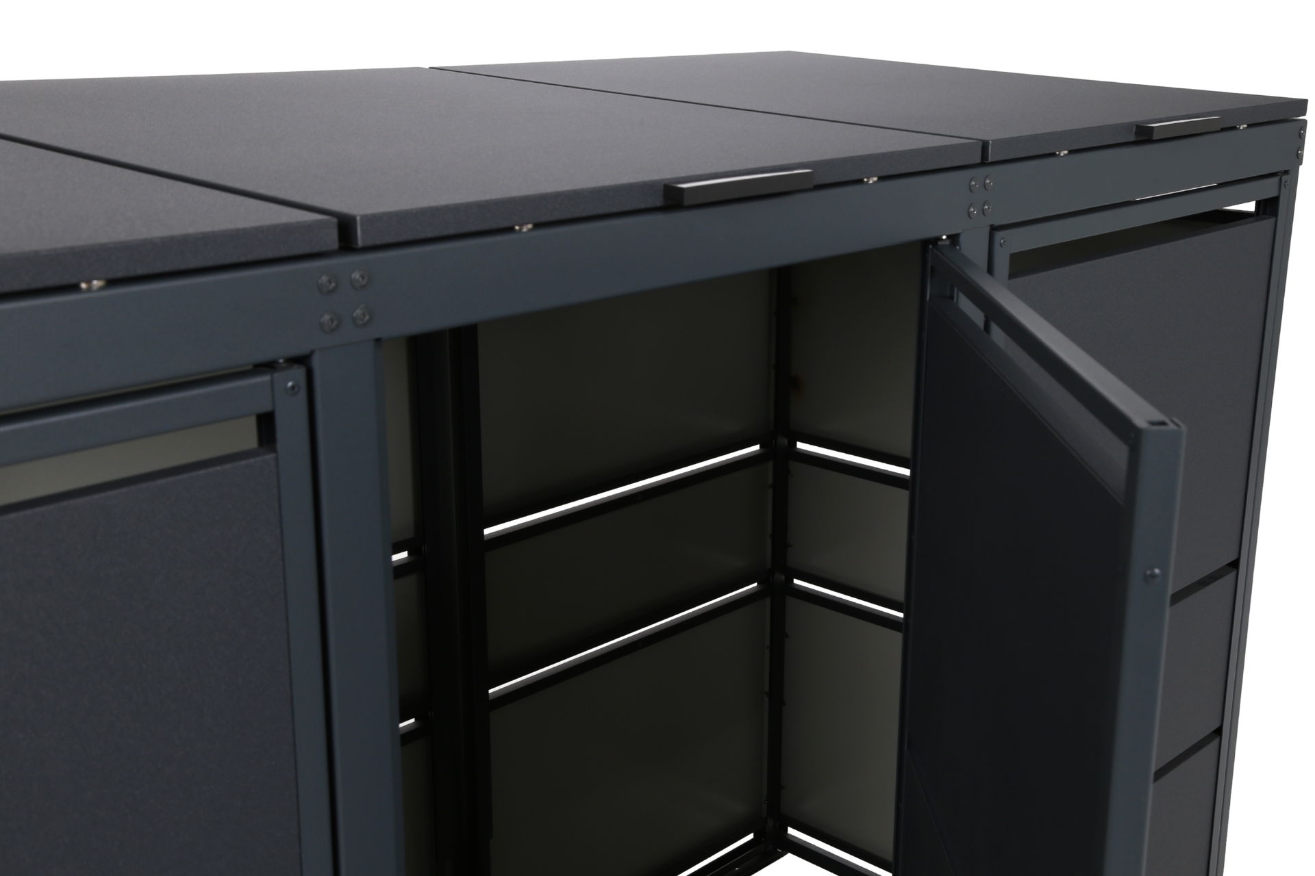 Zabudowa kosza śmietnikowego TOP BOX Premium 2 x 240 l - antracytowy - 2 moduły Zabudowa kosza śmietnikowego TOP BOX Premium 2 x 240 l