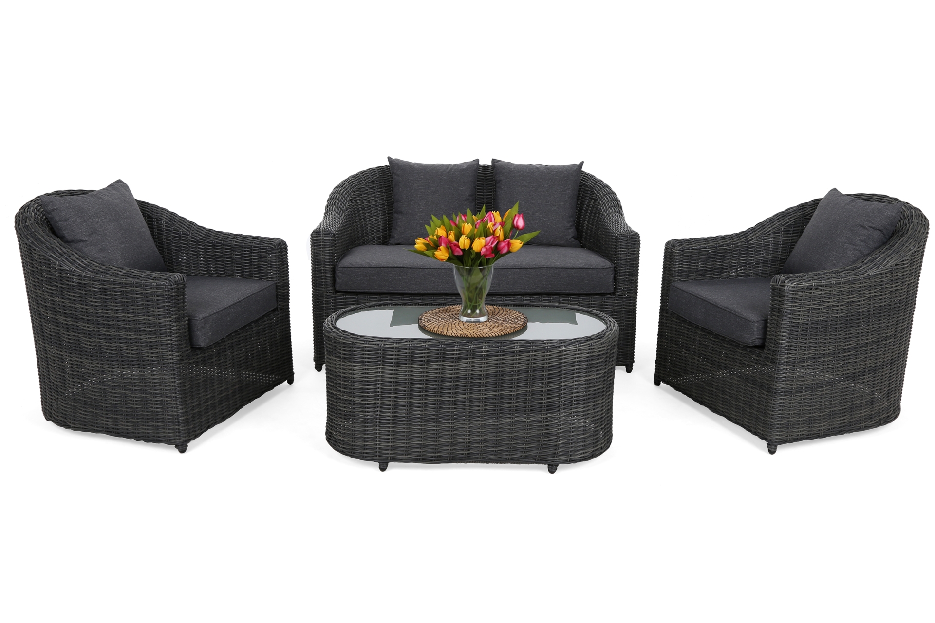 Meble ogrodowe technorattanowe Modena Grey / Grey Melange