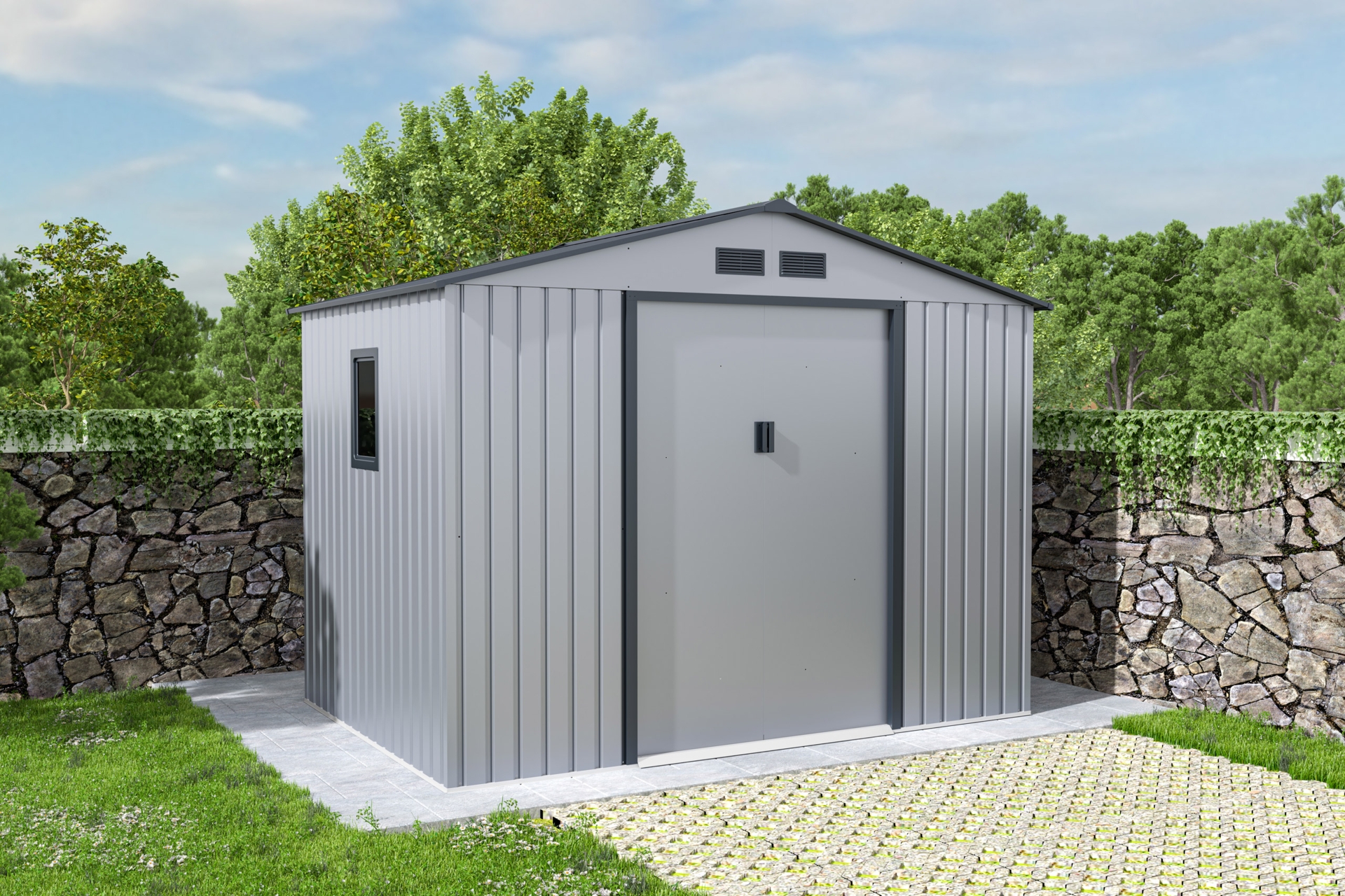 Domek narzędziowy Oslo 277 x 191 cm Light Grey