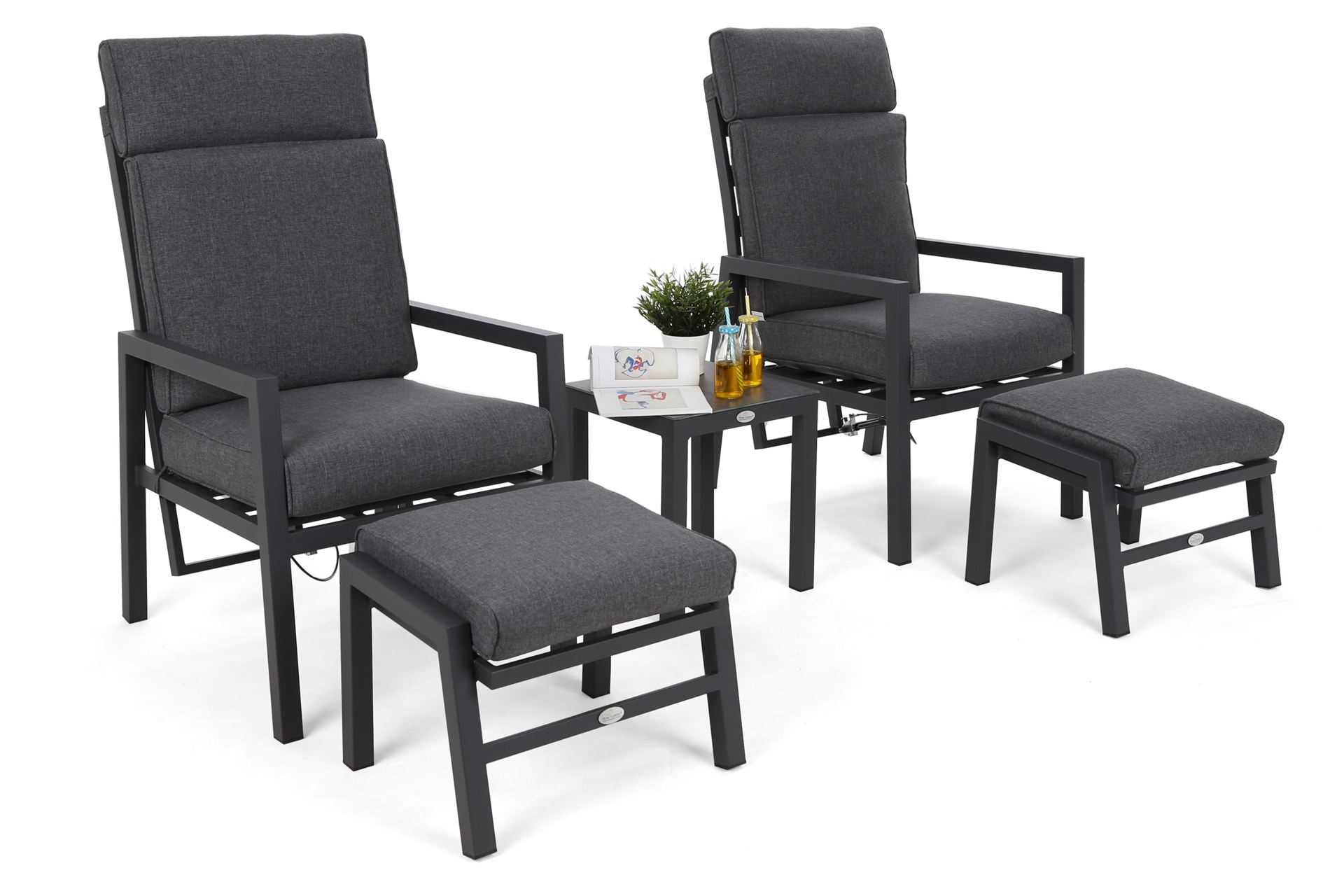 Meble ogrodowe aluminiowe Morton Dark Grey / Grey Melange