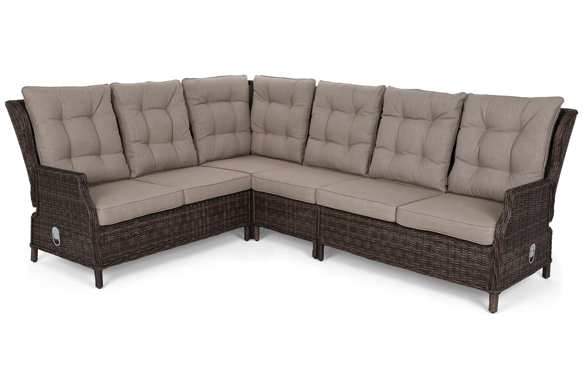 Narożnik ogrodowy technorattanowy Trivento Brown Mat / Brown Melange