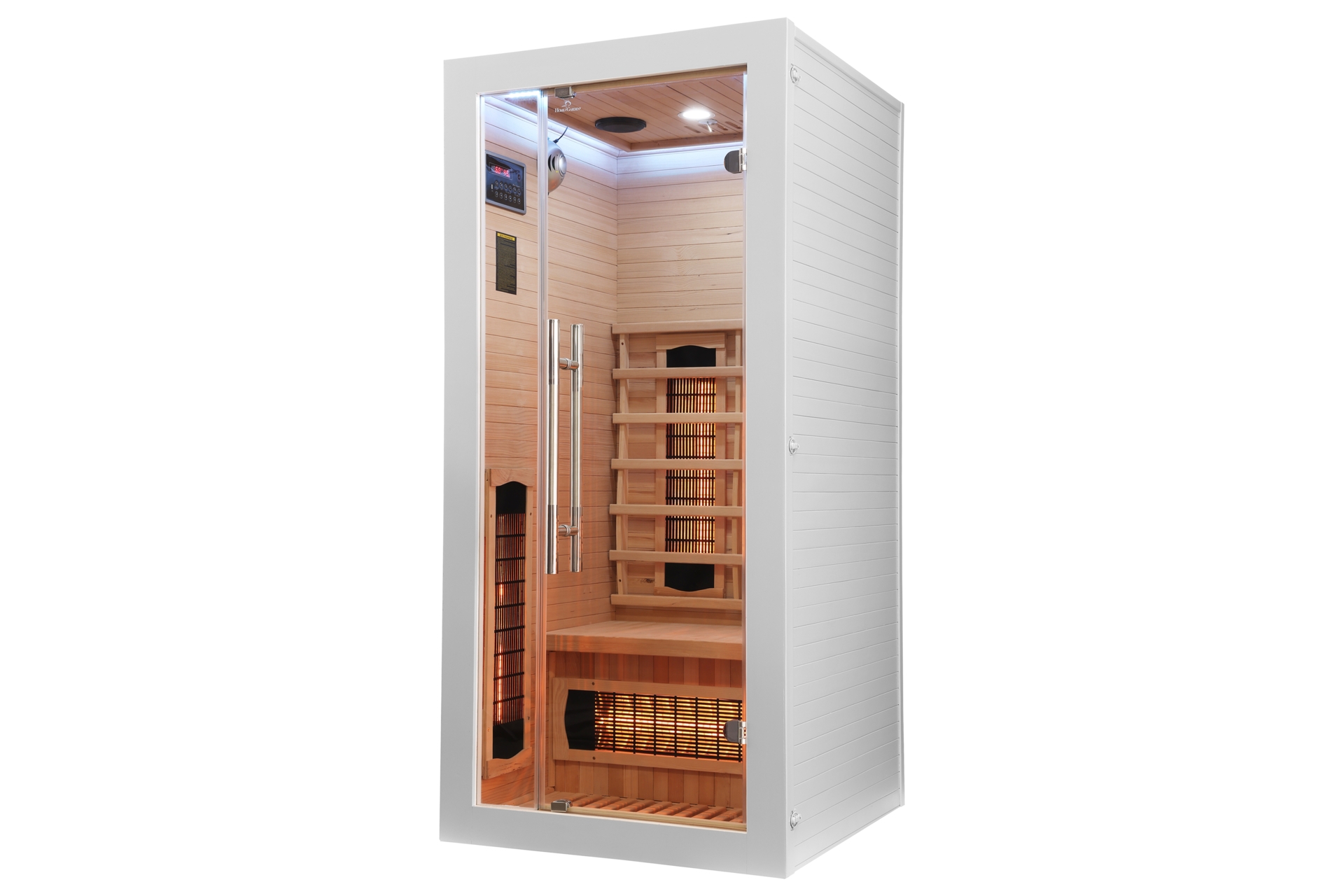 Sauna infrared Nordum Basic 1-osobowa biała - drewniana - z koloroterapią Sauna infrared Nordum Basic 1-osobowa biała