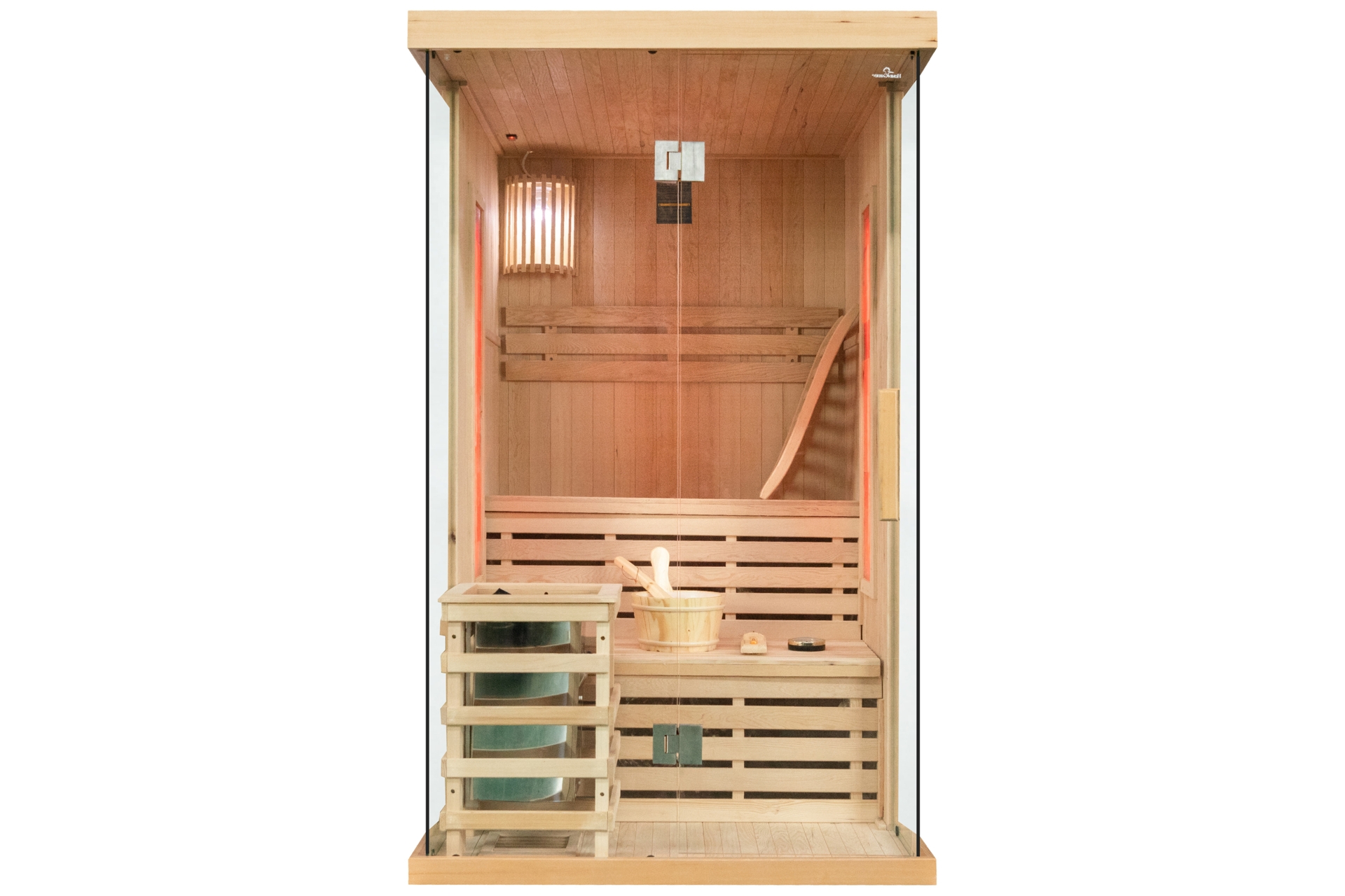Sauna fińska EN2S Natural - 2 osobowa - drewniana Sauna fińska EN2S Natural z panelami solnymi