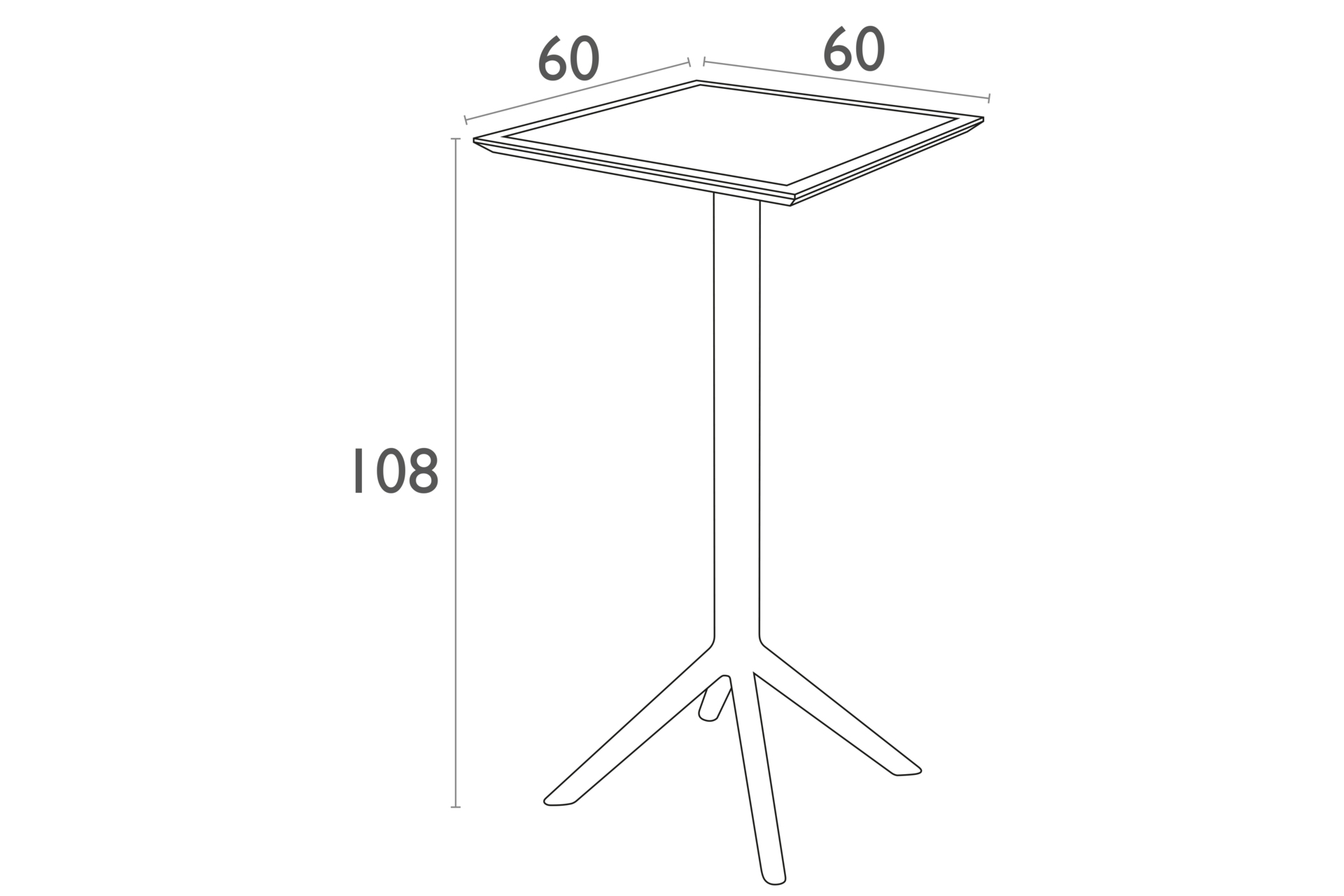 Stół Sky Folding Dark Grey - składany Stół barowy Siesta Sky Folding Dark Grey