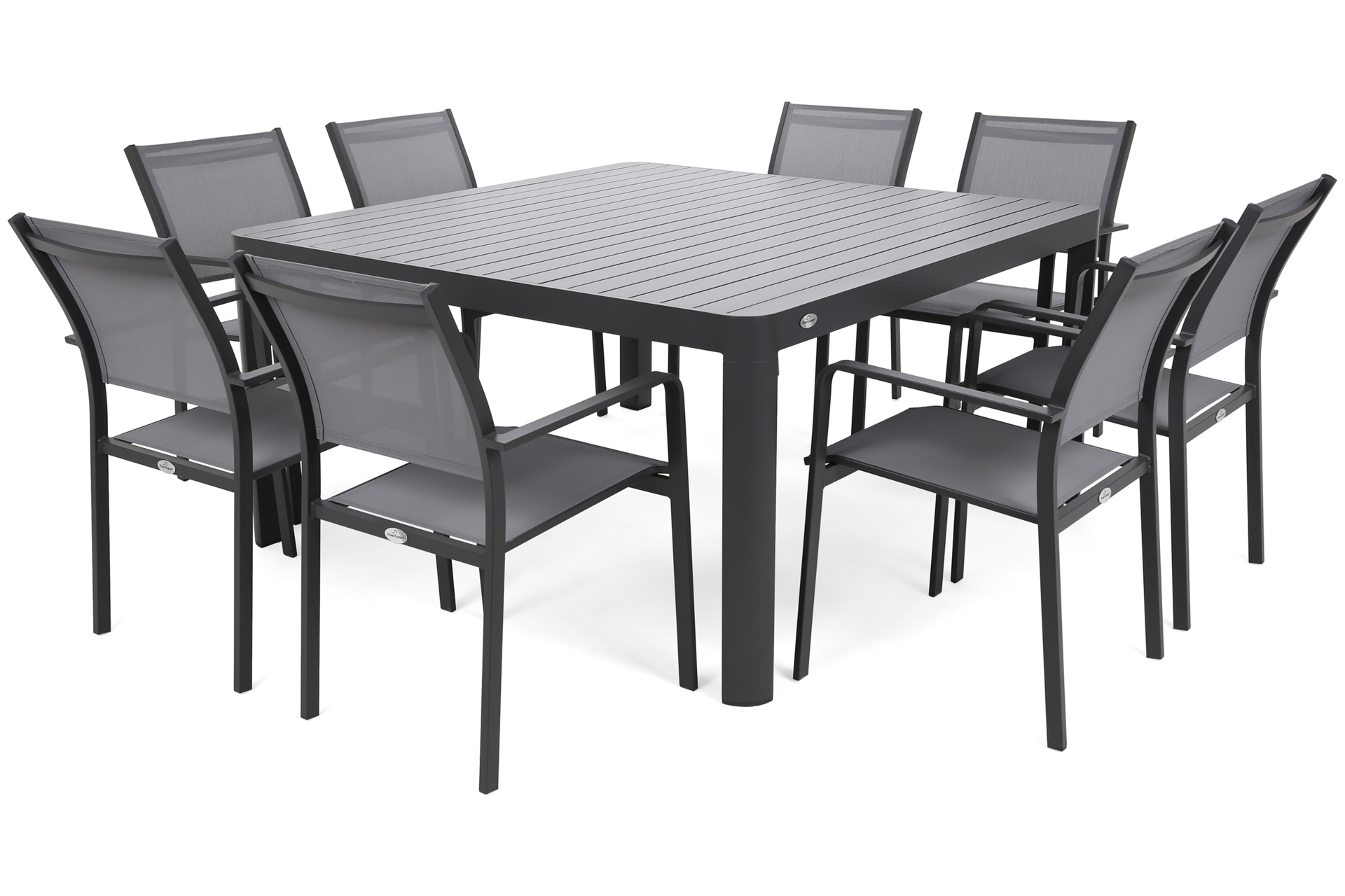 Meble ogrodowe aluminiowe Katania Square Grey / Window Grey 8+1