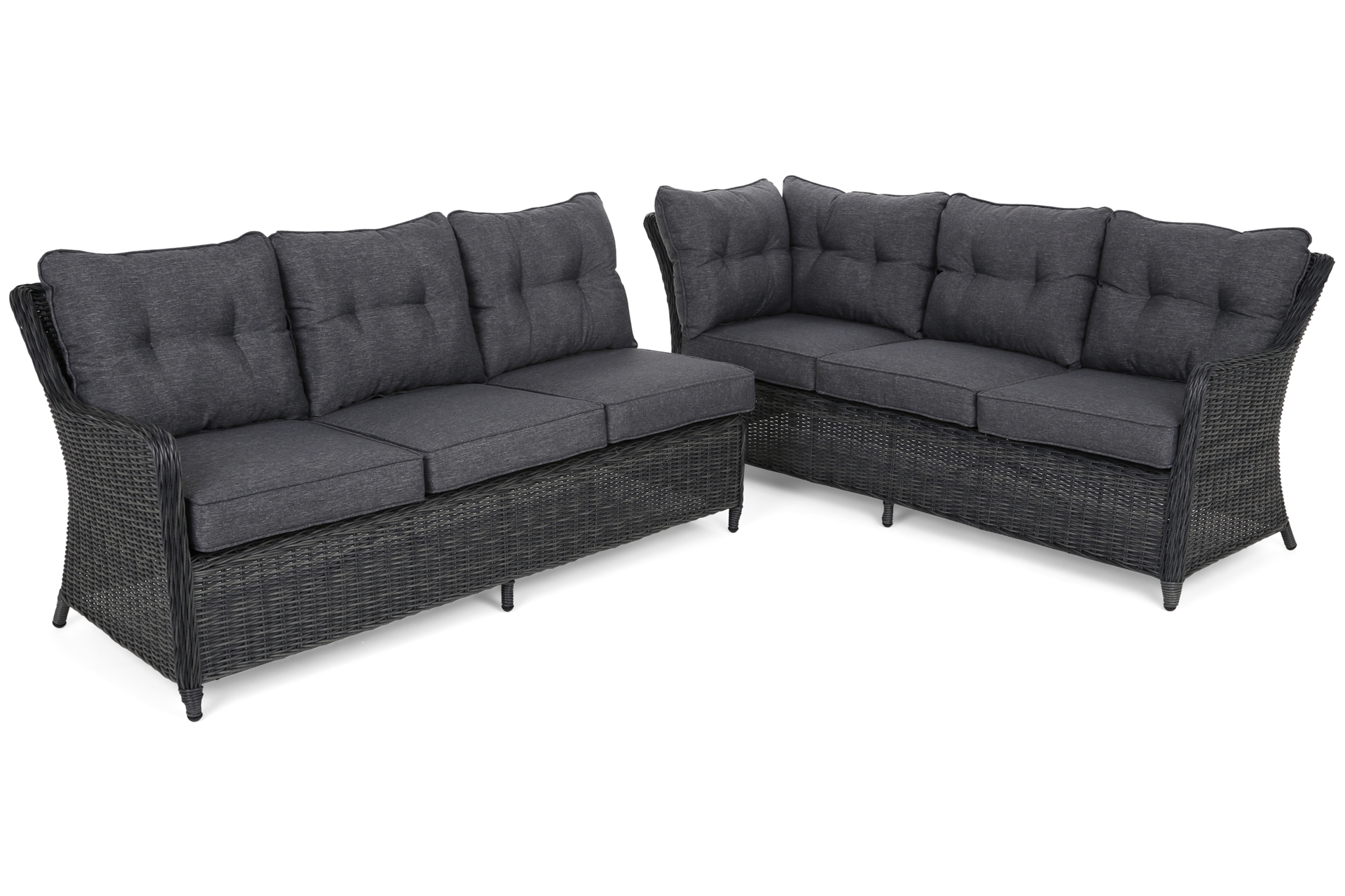 Narożny zestaw mebli ogrodowych prawy California Grey / Grey Melange