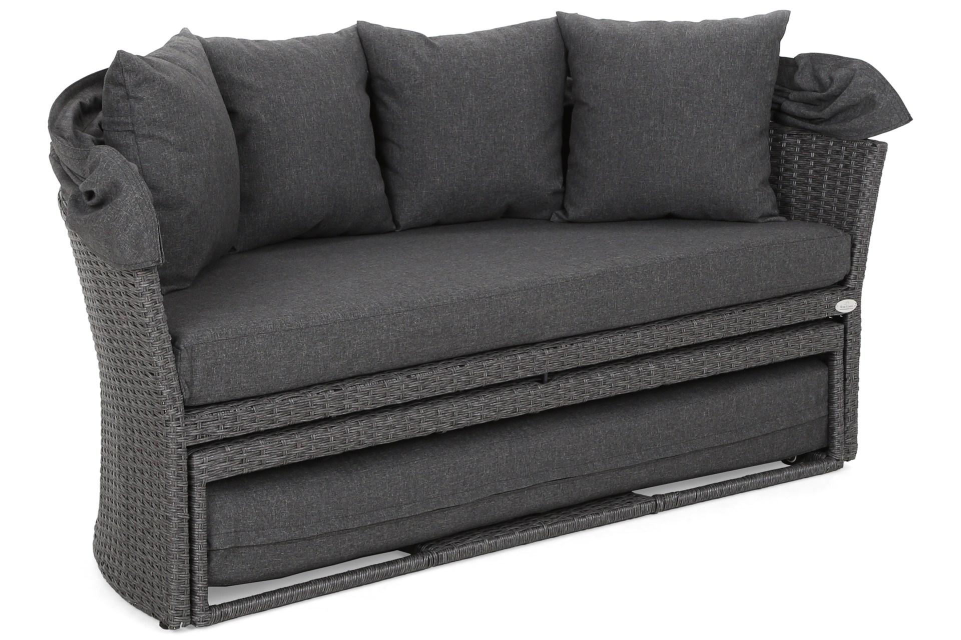 Sofa ogrodowa z baldachimem Sydney Grey / Grey Melange - dla 3 osób - szara Sofa ogrodowa z baldachimem Sydney Grey / Grey Melange