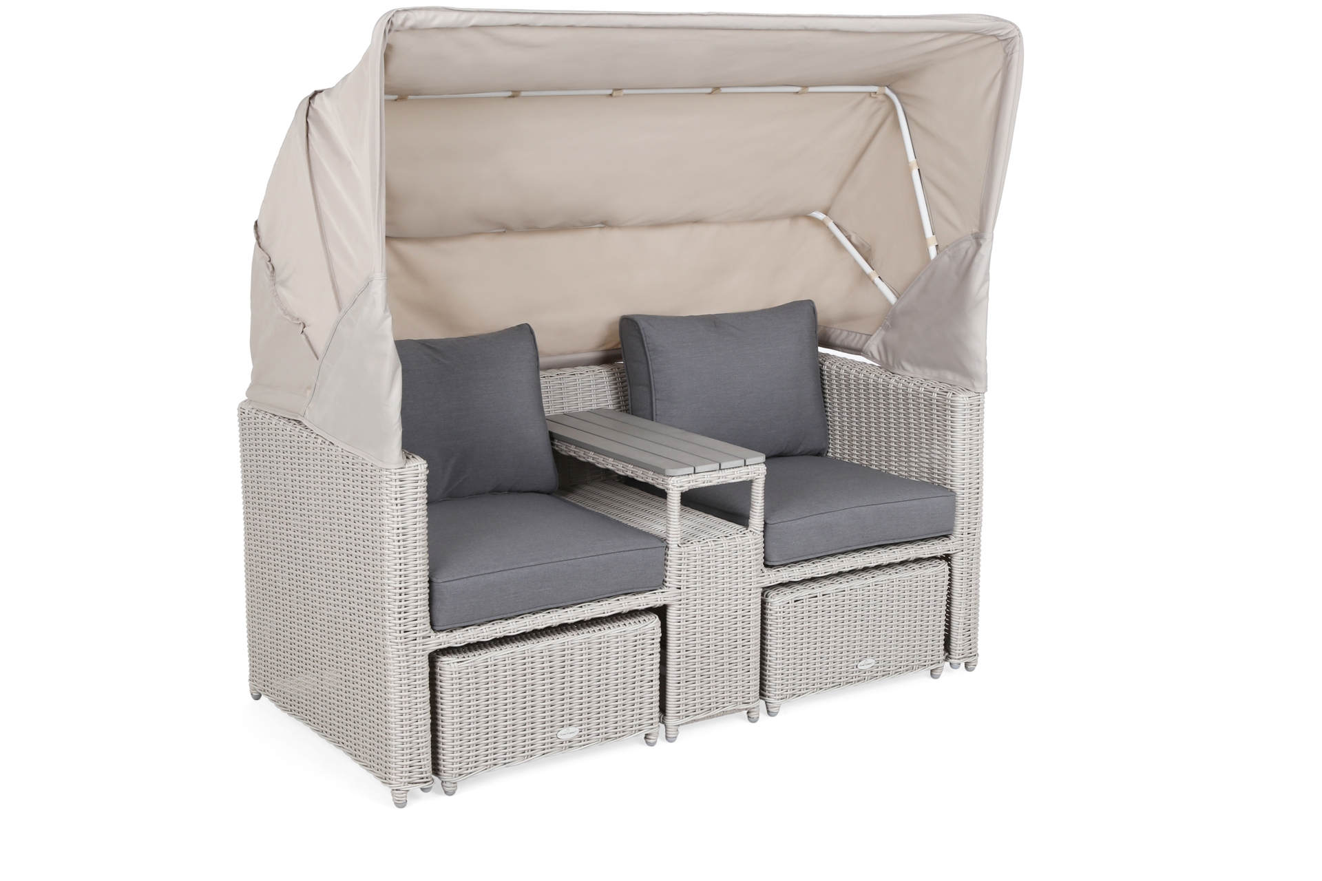 Kosz ogrodowy technorattanowy Michigan White / Grey