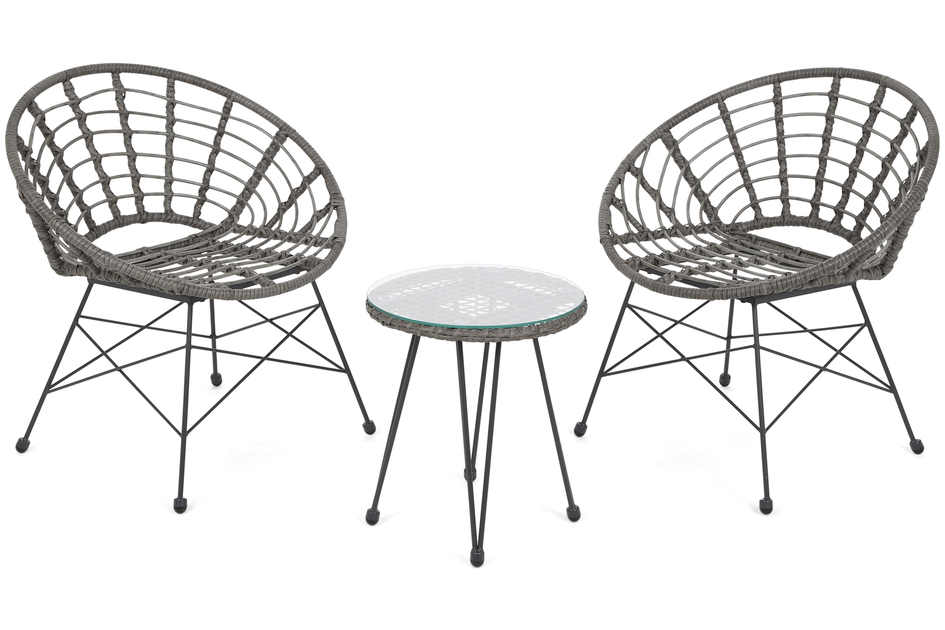 Meble balkonowe technorattanowe Zanzibar Grey / Grey