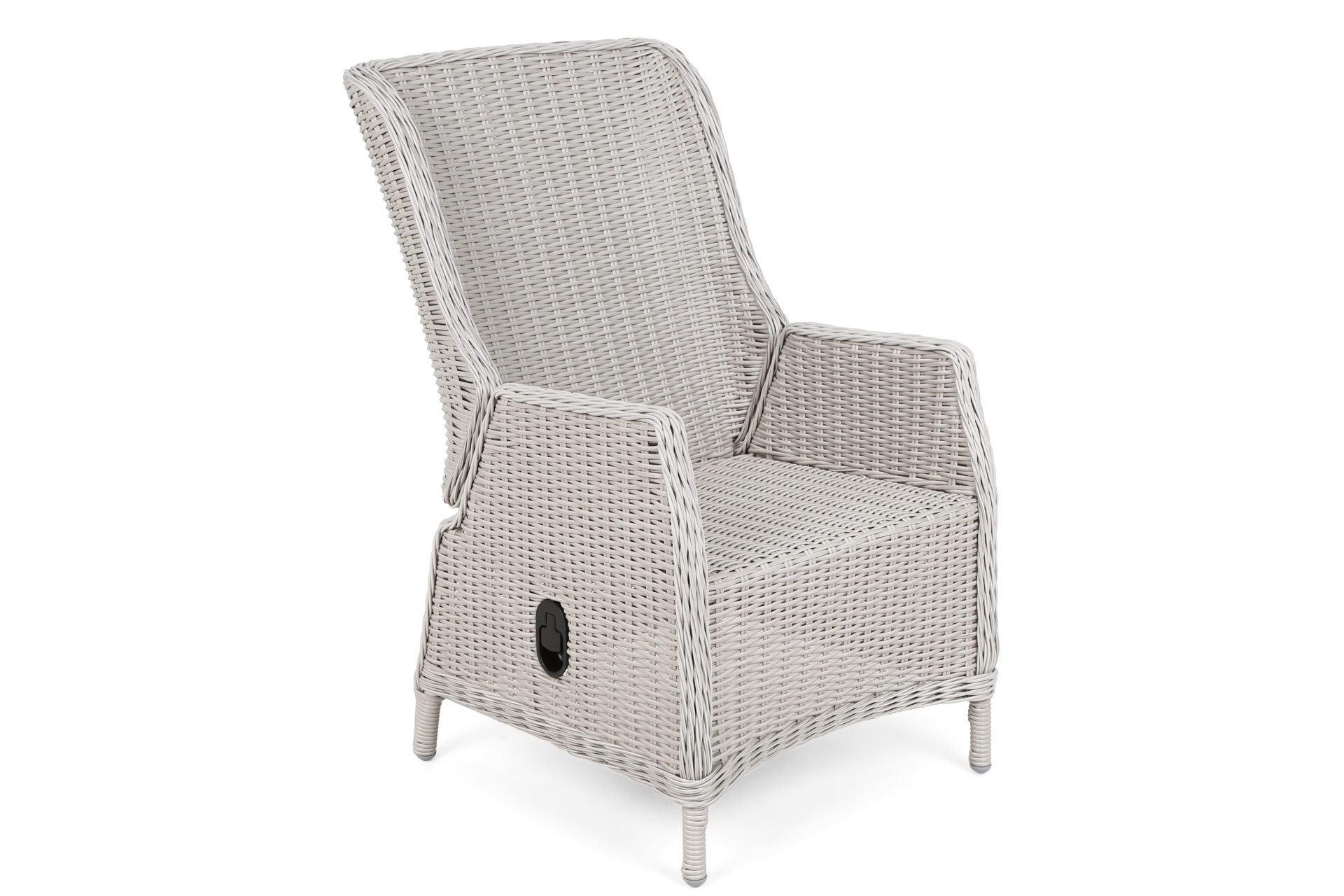 Fotel z regulowanym oparciem technorattan Bristol Relax - biały Fotel technorattanowy Bristol Relax White / Grey