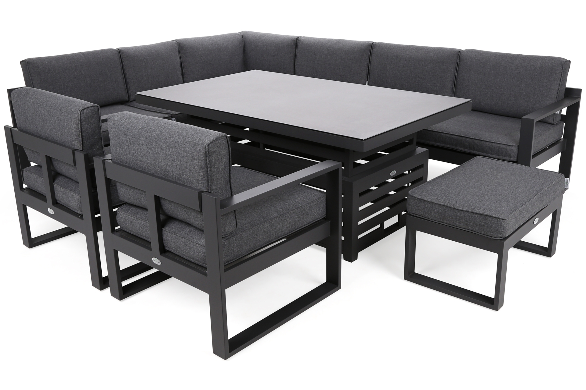 Narożne meble ogrodowe aluminiowe Neapol Comfort Grey / Grey Melange