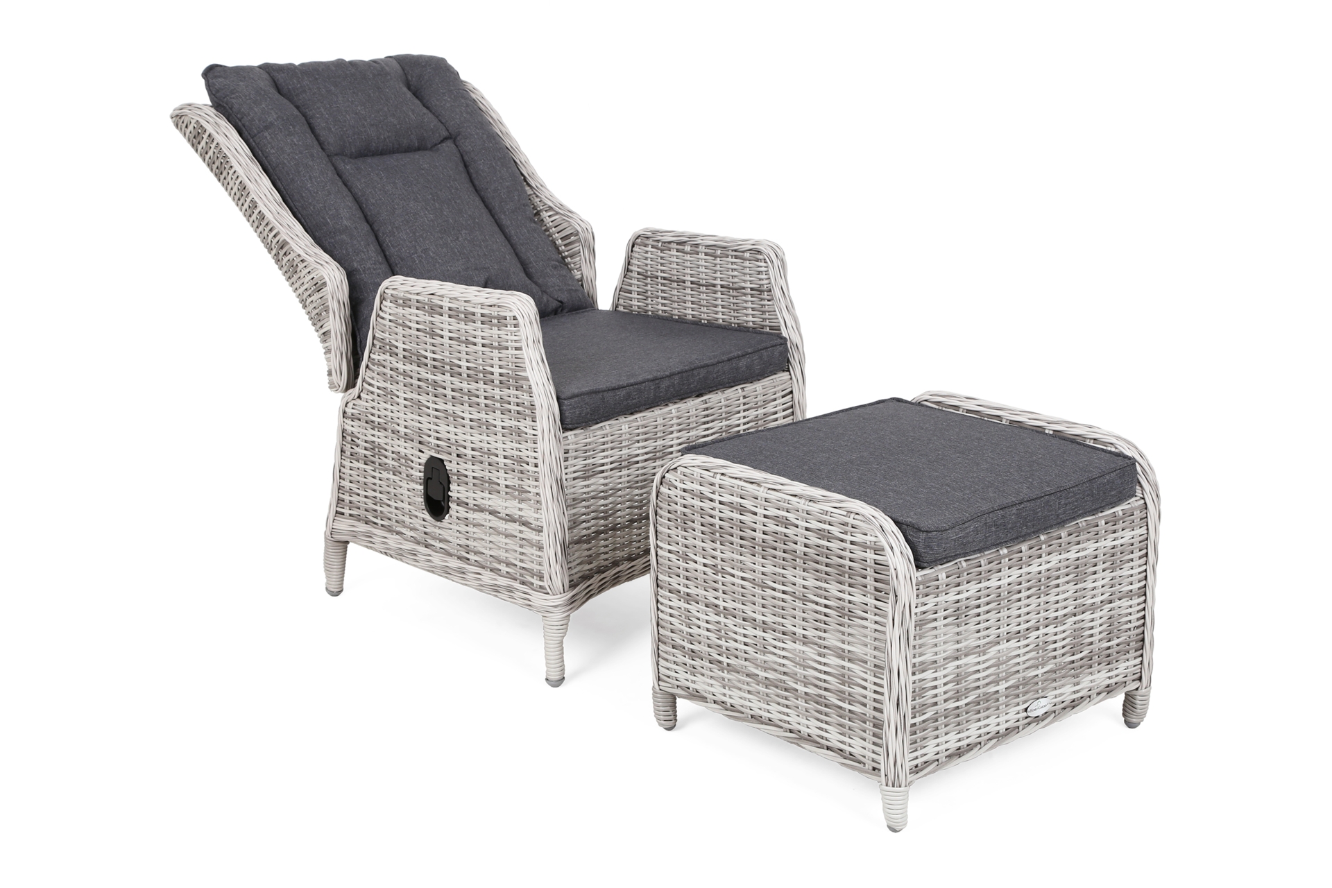 Podnóżek technorattanowy Bristol Light Grey / Grey Melange