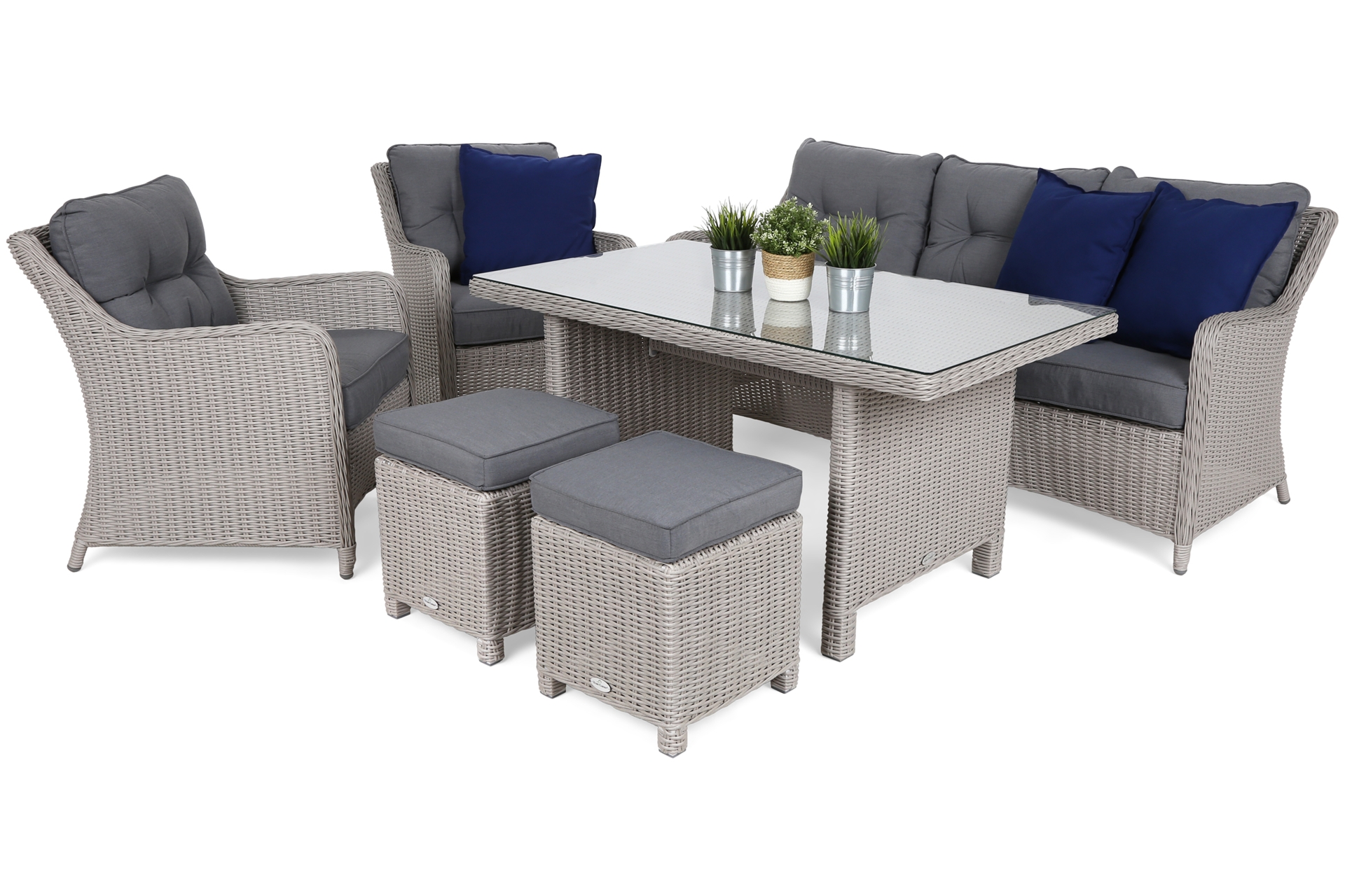 Meble ogrodowe technorattanowe California White / Grey