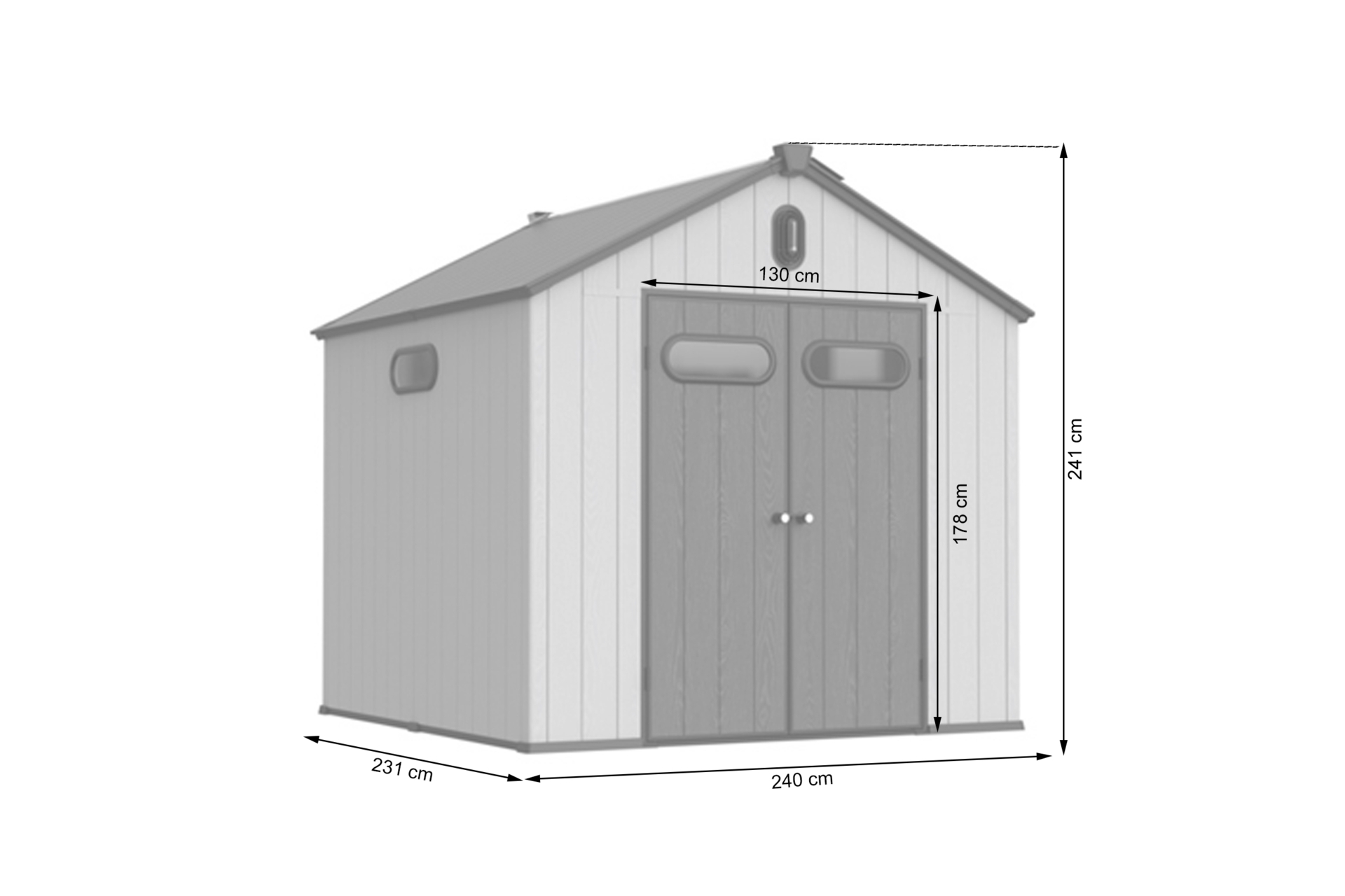 Domek narzędziowy Halmstad 239 x 239 cm Light Grey