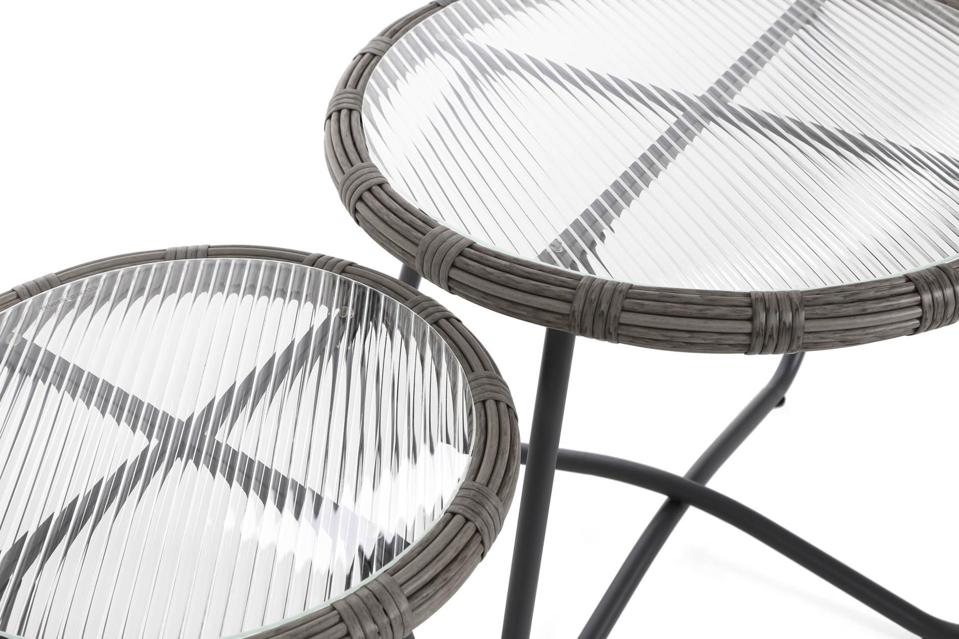 Meble ogrodowe technorattanowe Palermo Round Grey / Grey