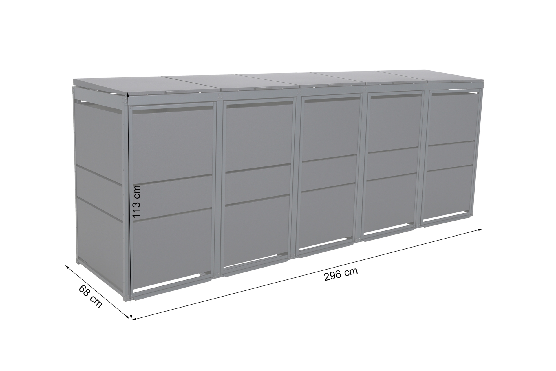 Zabudowa kosza śmietnikowego TOP BOX Premium 5 x 240 l - antracytowy - 1 moduł Zabudowa kosza śmietnikowego TOP BOX Premium 5 x 240 l