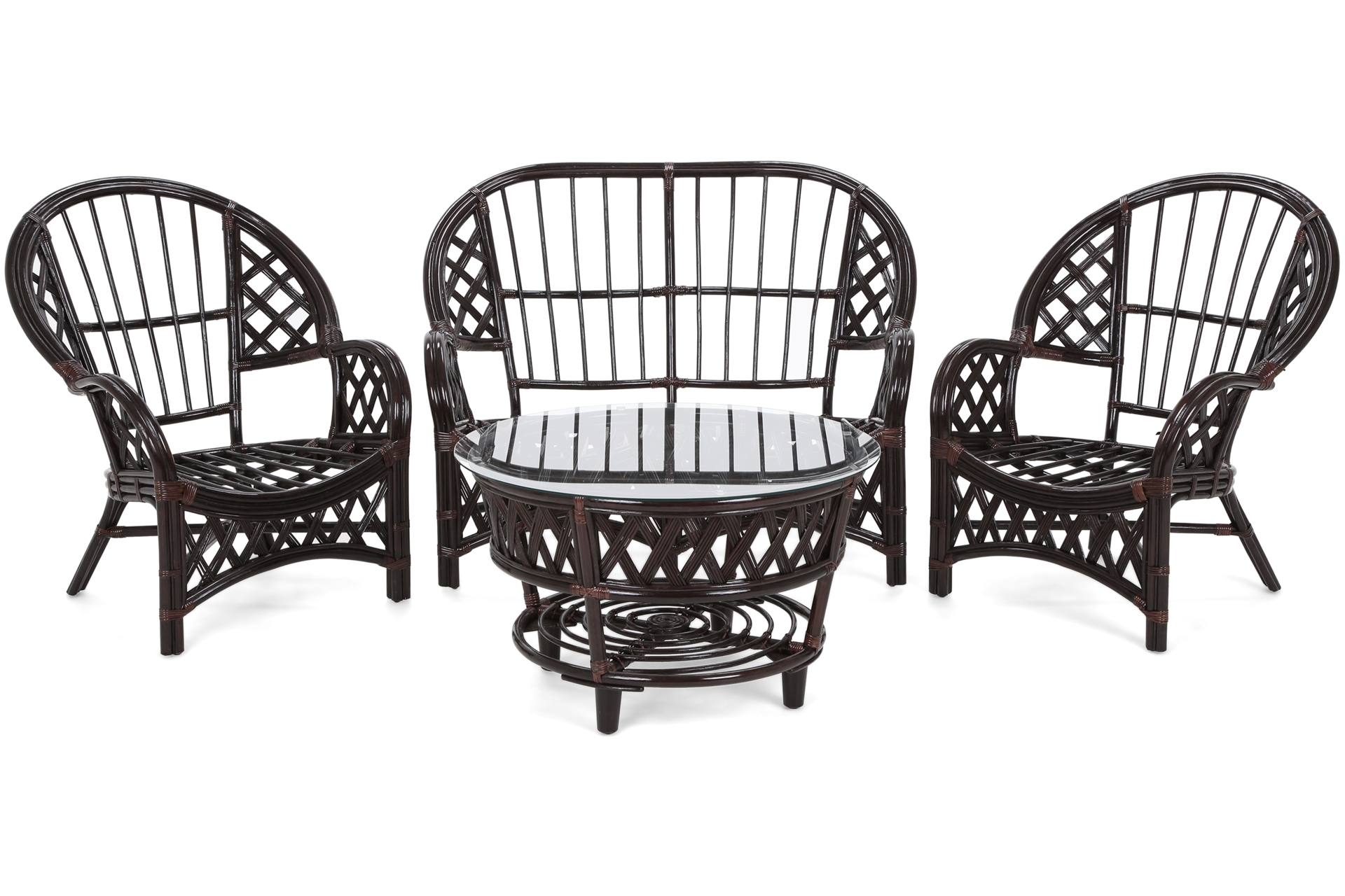 Meble ogrodowe rattanowe Diego Brown / Grey 3+1