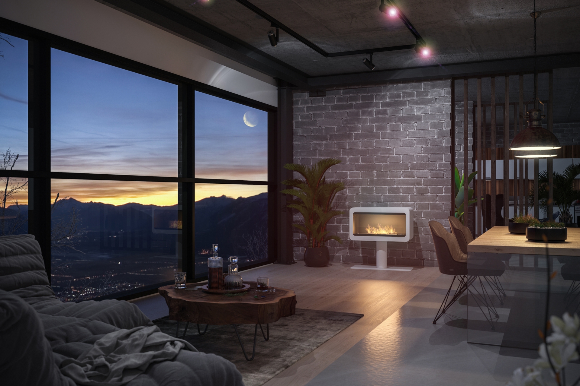 Biokominek nowoczesny Infire Inecco czarny Biokominek Infire Inecco czarny