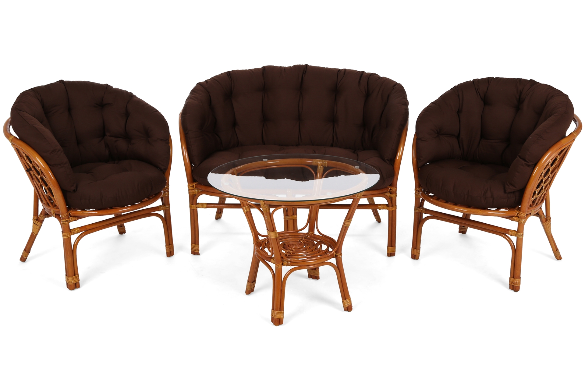 Meble ogrodowe rattanowe Bahama Orange / Brown 3+1