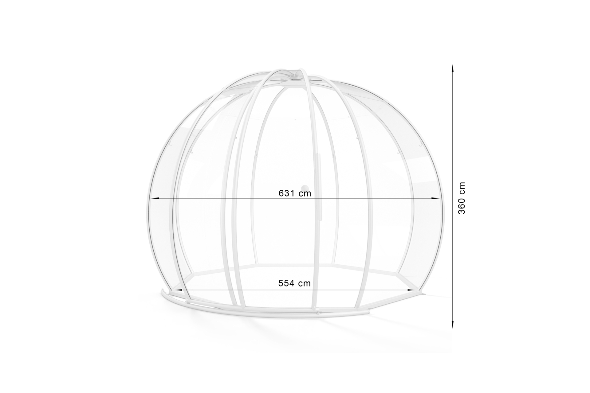 Namiot kopułowy Horizon XXL - przezroczysty poliwęglan - aluminiowa rama Namiot kopułowy Horizon XXL