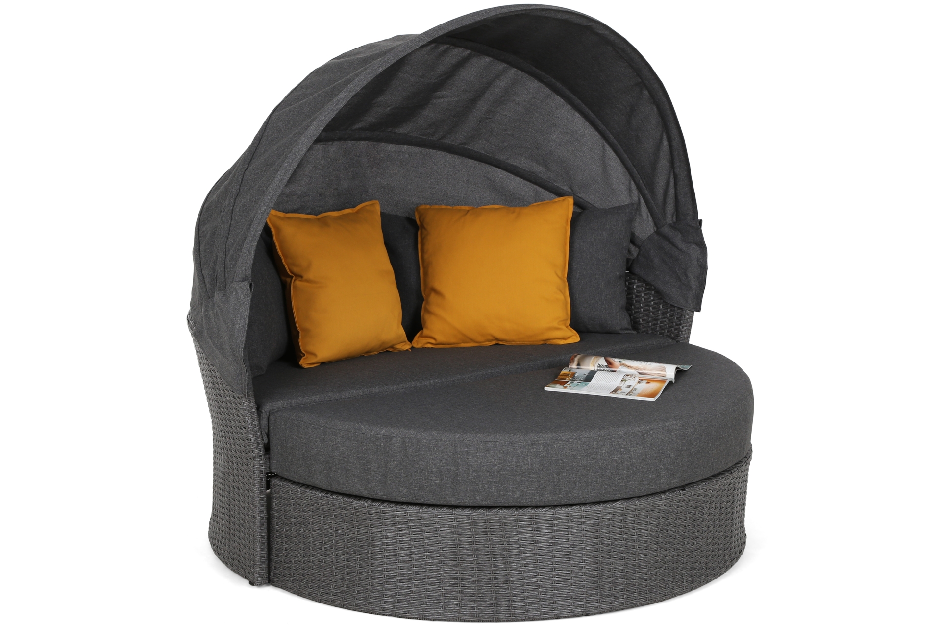 Sofa ogrodowa z baldachimem Sydney Grey / Grey Melange - dla 3 osób - szara Sofa ogrodowa z baldachimem Sydney Grey / Grey Melange