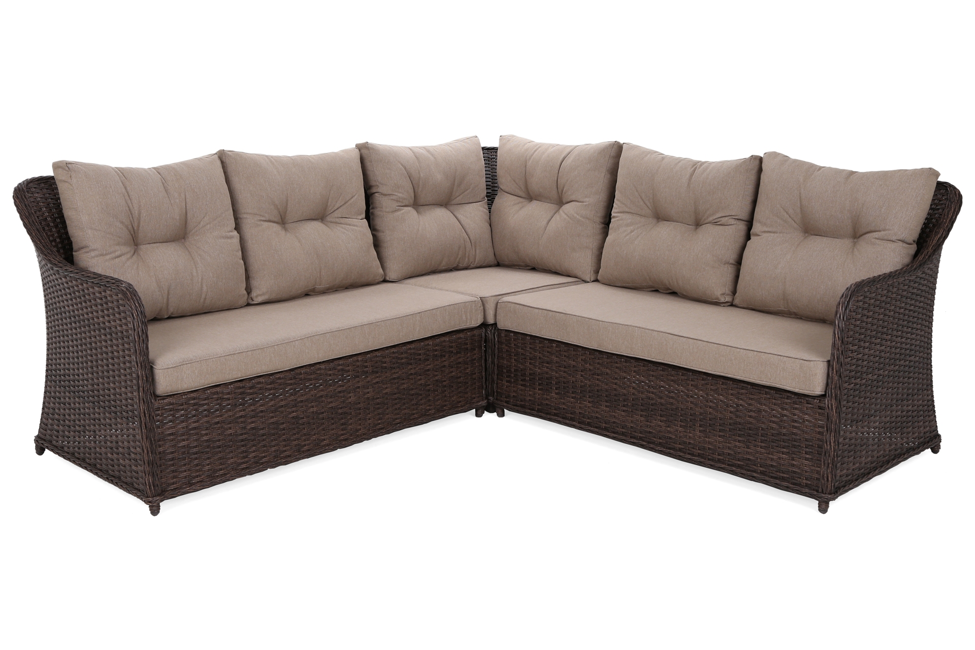 Narożny zestaw mebli ogrodowych Bergamo Brown Mat / Brown Melange