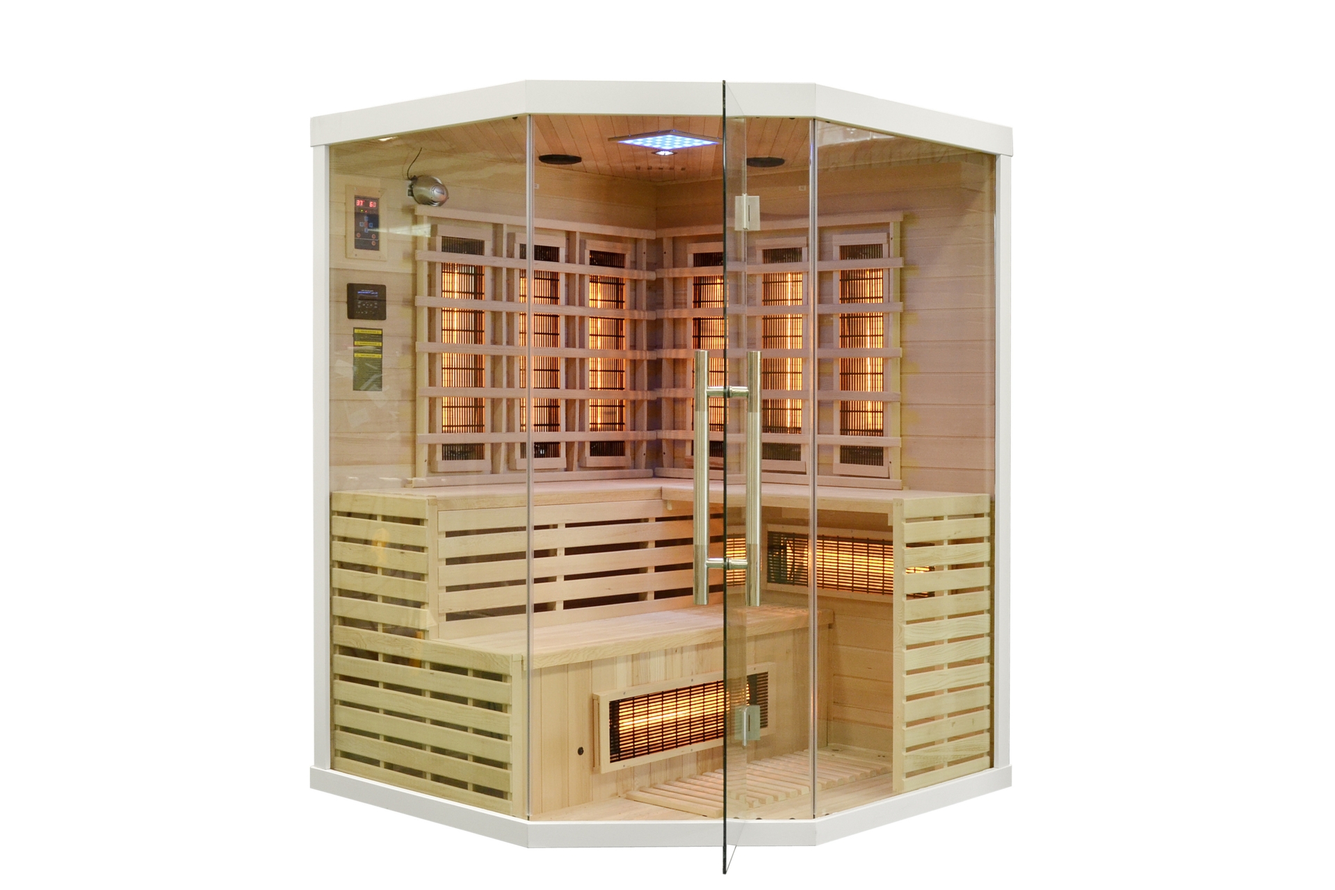 Sauna infrared narożna EA3CR - 4 osobowa - biała Sauna infrared narożna EA3CR White z koloroterapią