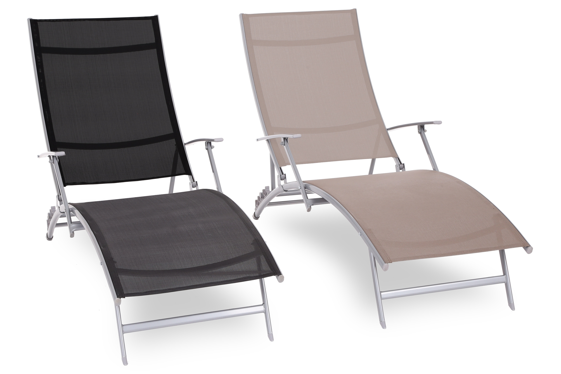 Leżak ogrodowy metalowy Summer Silver / Black