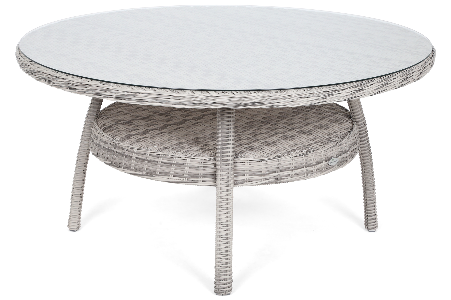 Meble ogrodowe technorattanowe Bristol Round Elegant 150 cm Light Grey / Grey Melange 6+1