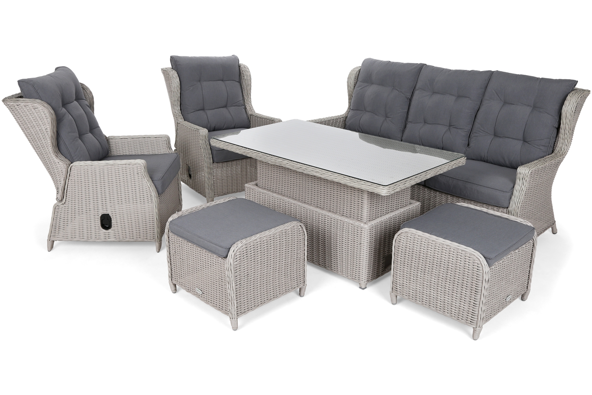 Meble ogrodowe technorattanowe Memfis White / Grey