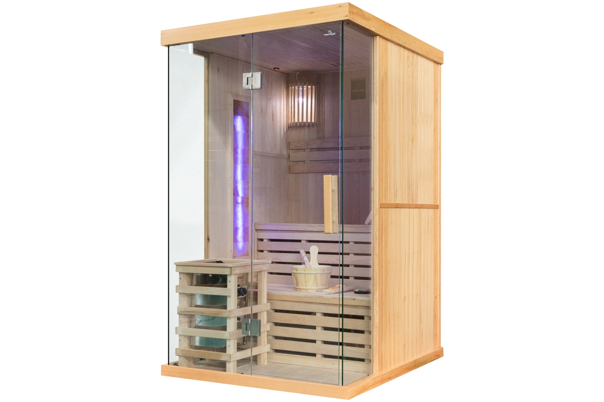 Sauna fińska EN2S Natural - 2 osobowa - drewniana Sauna fińska EN2S Natural z panelami solnymi