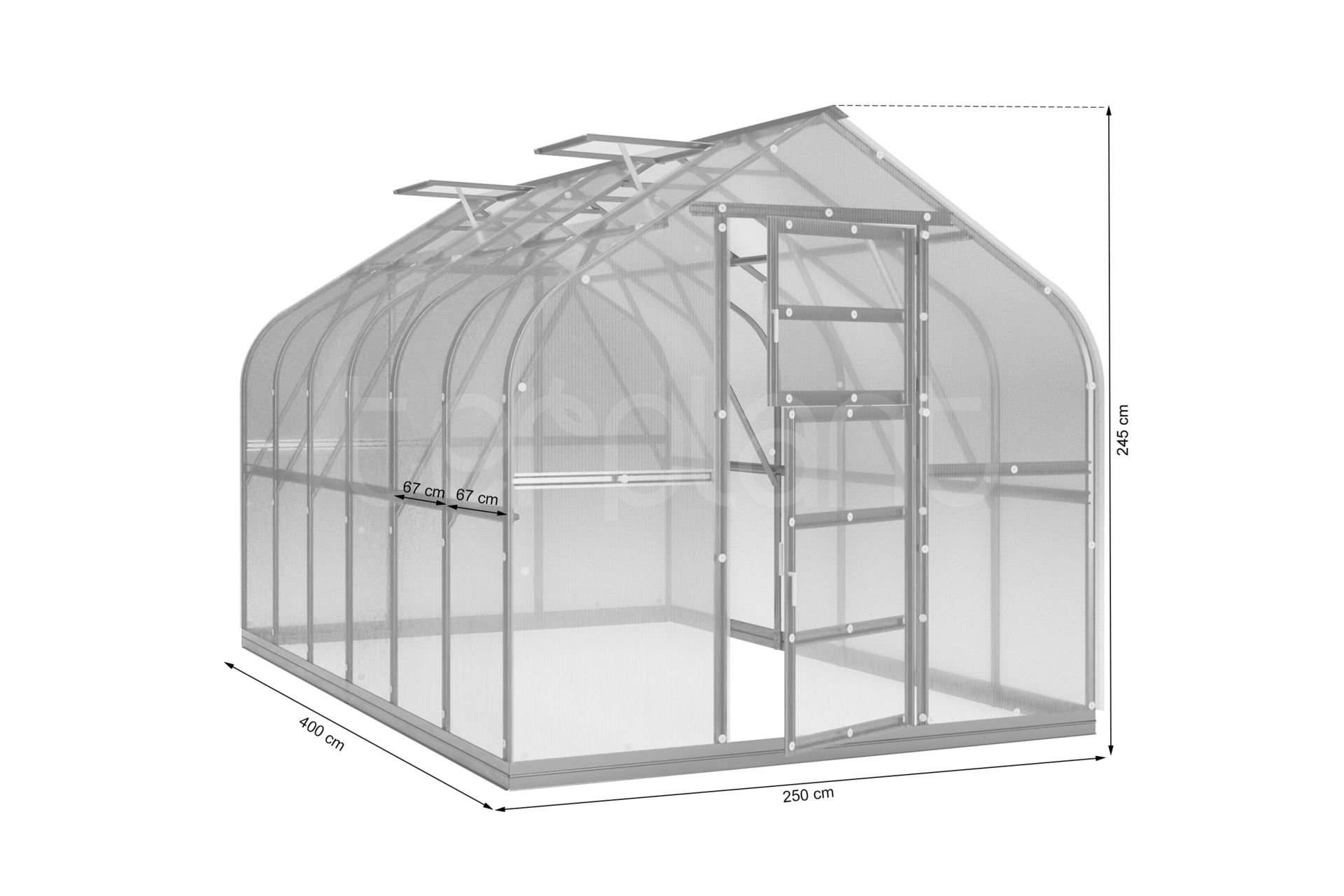 Szklarnia ogrodowa z poliwęglanu Terplant Pro 2,5x4 m