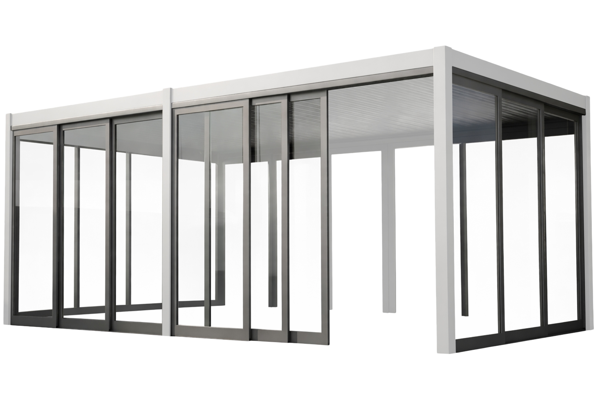 Przesuwna ścianka szklana 4 m do pergoli Schatler Modern Alu